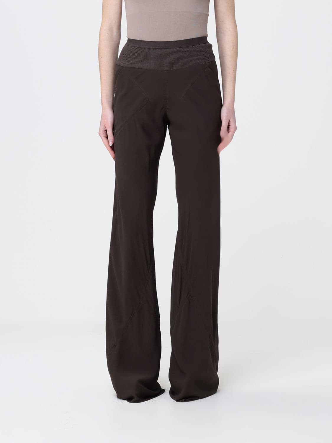 Rick Owens Bias Flared Silk Trousers