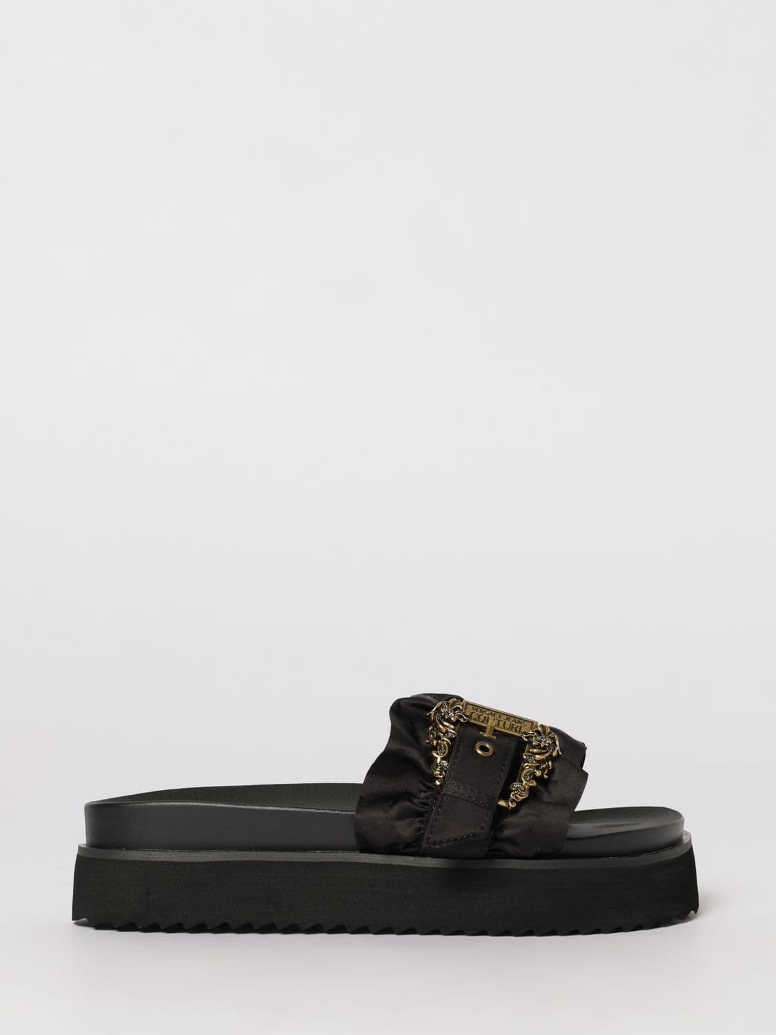 Versace Jeans Couture Ruched Fabric Sliders