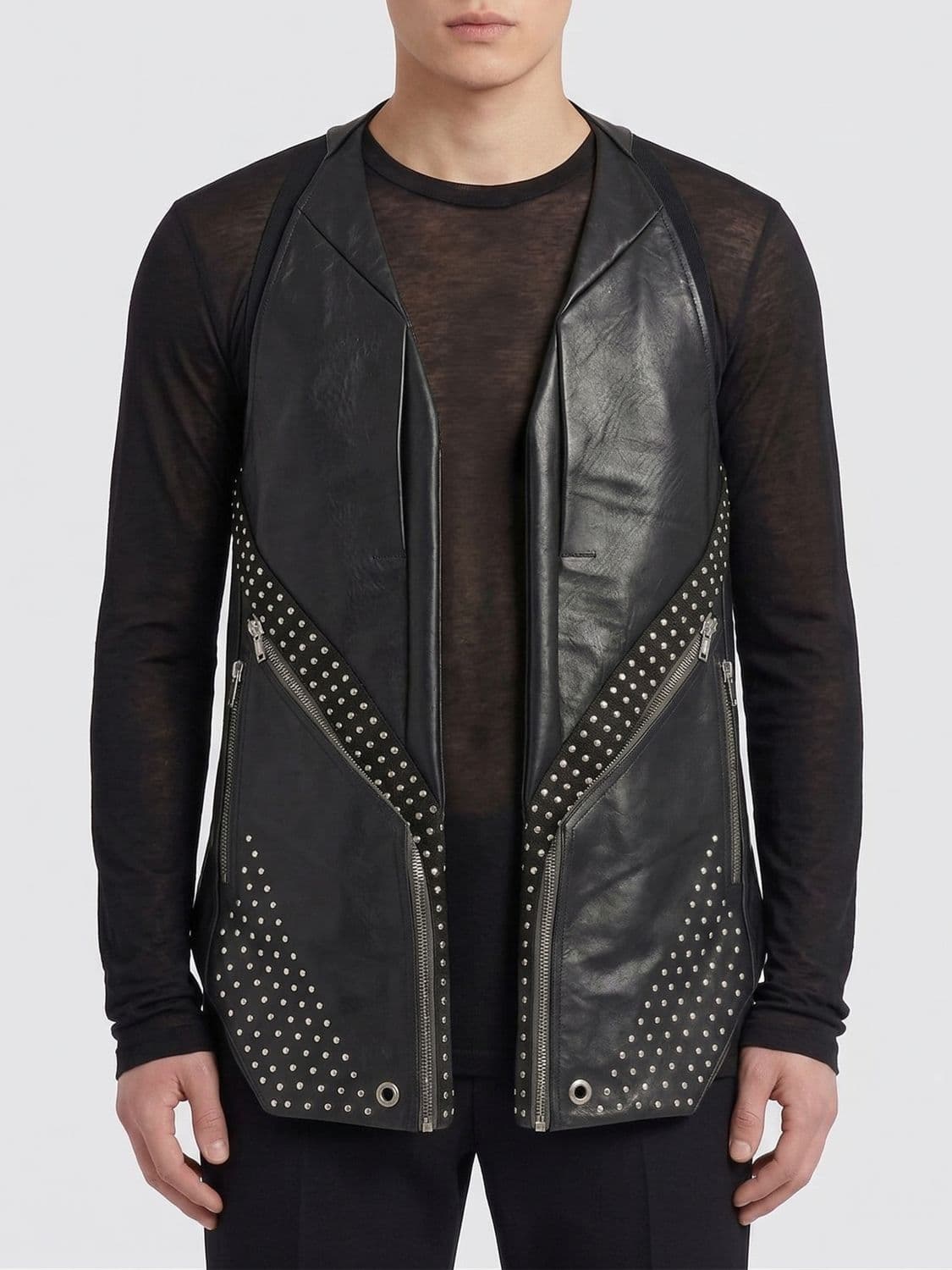 Rick Owens Leather Vest with Glasses · 50