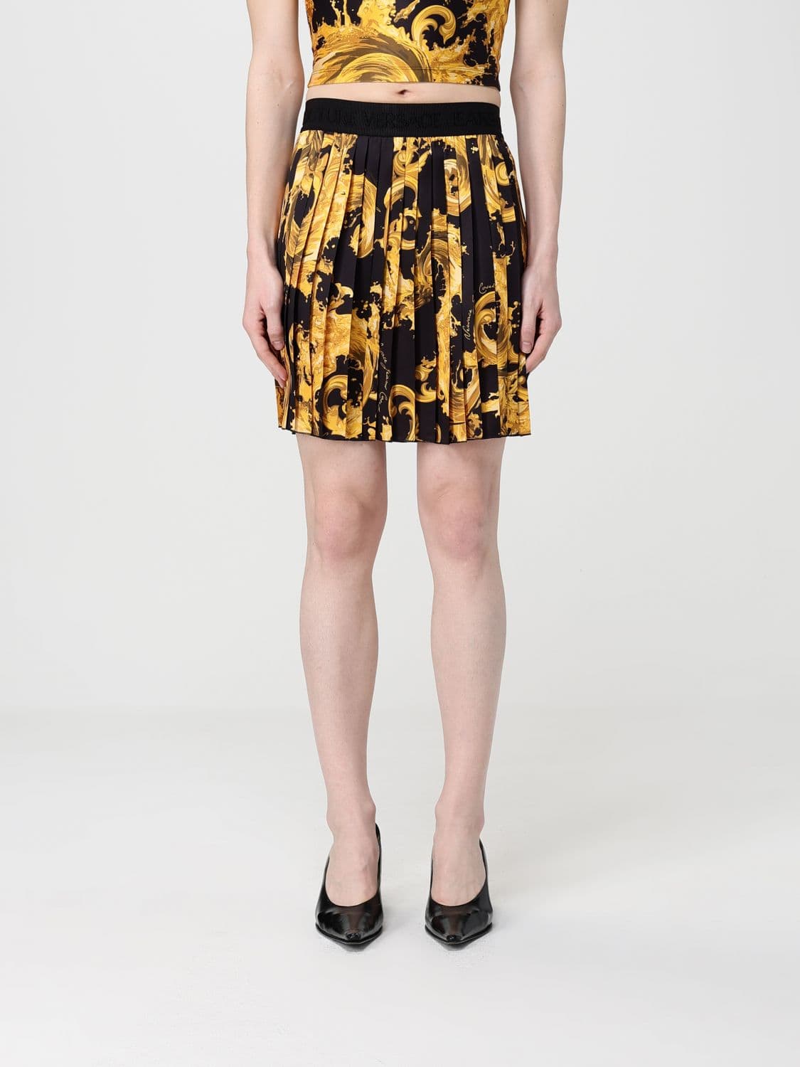 Versace Jeans Couture Pleated Crêpe Skirt