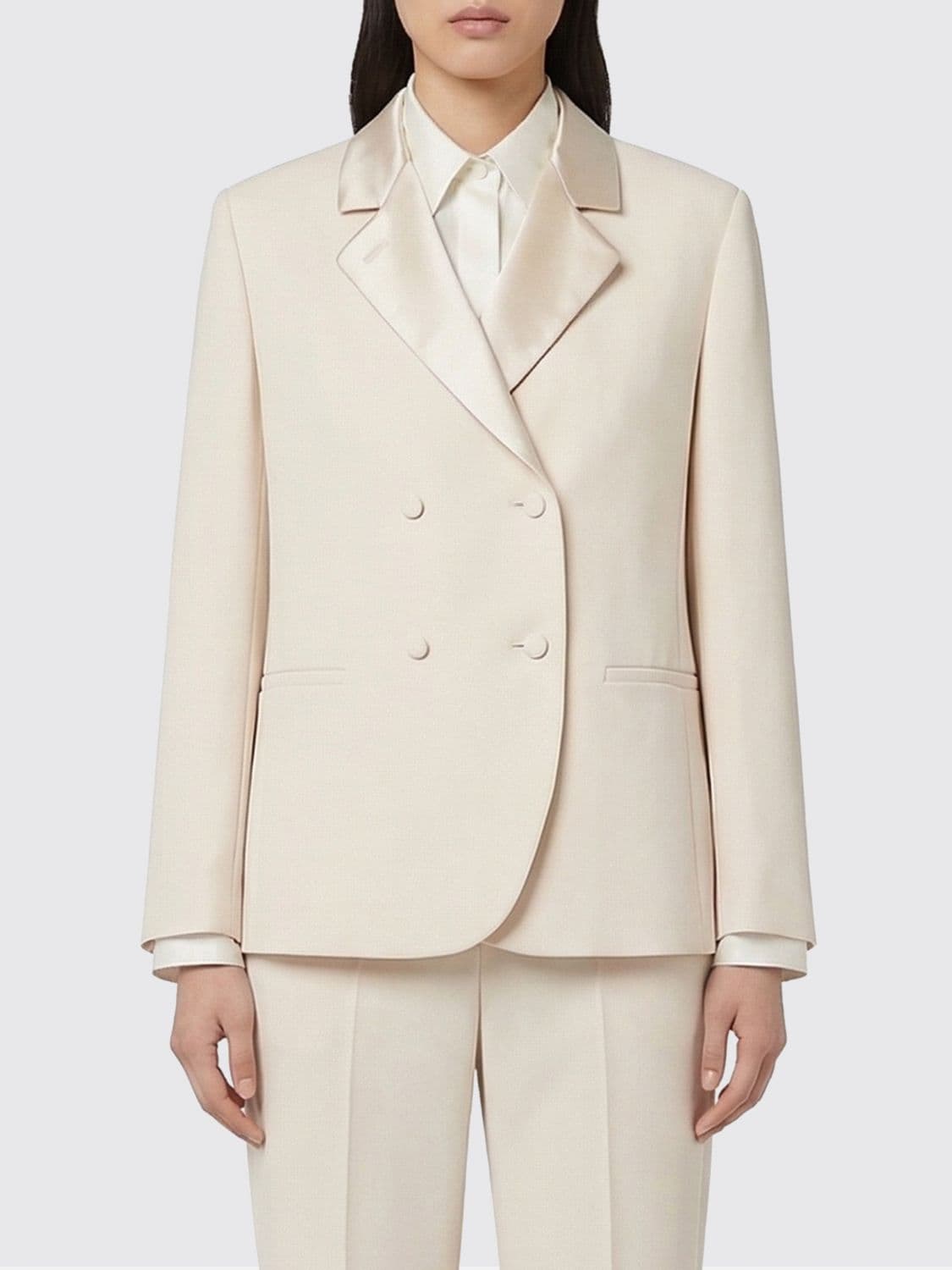 Fendi Double-Breasted Wool and Silk Blazer