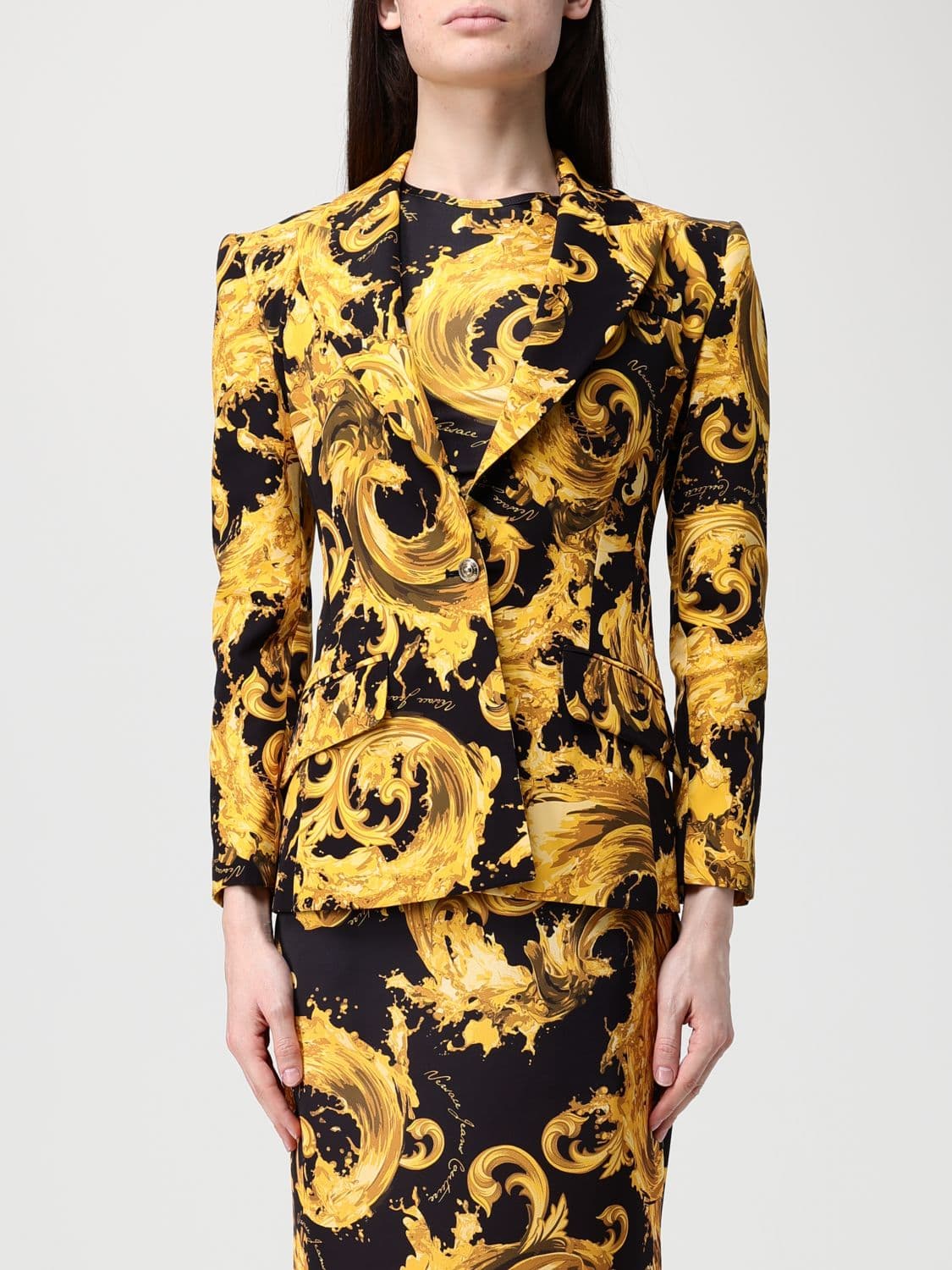 Versace Jeans Couture Baroque Print Polyester Blazer