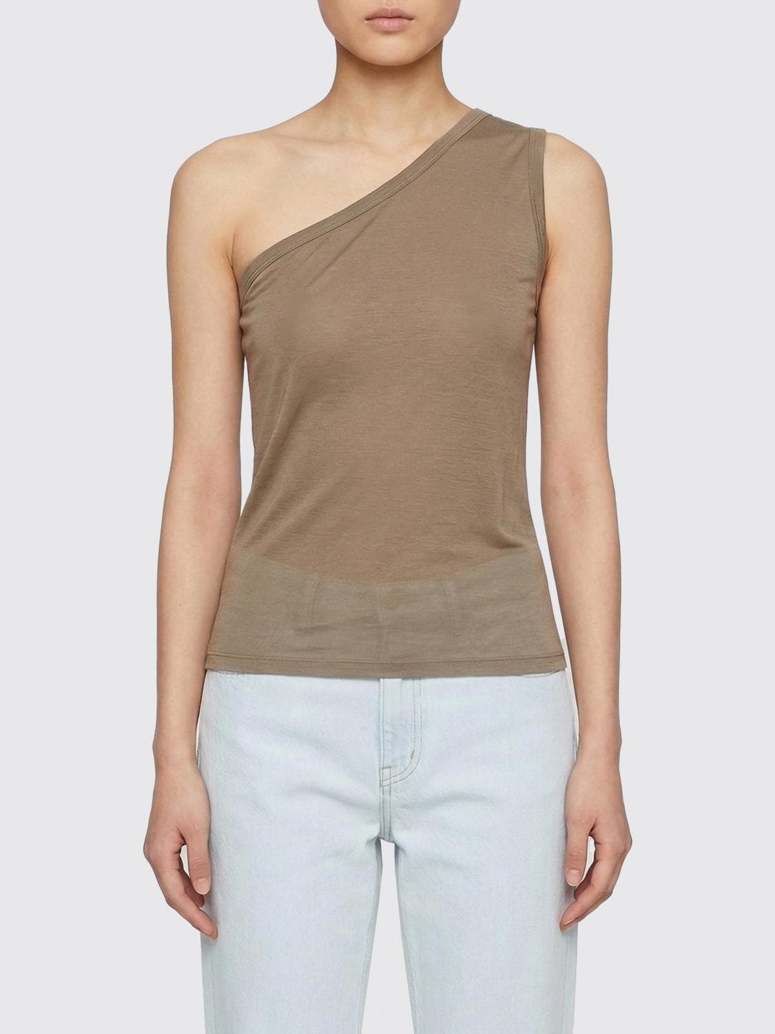 Rick Owens Drkshdw One Shoulder Cotton Top · M