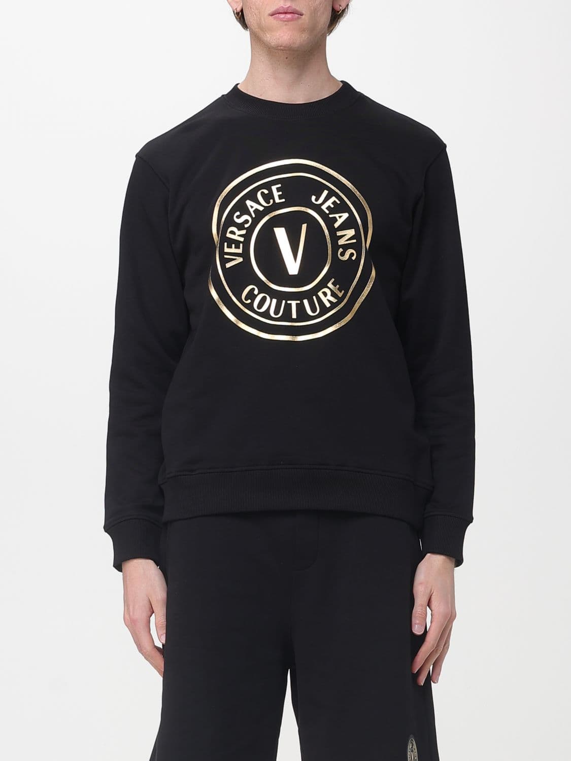 Versace Jeans Couture Cotton Crewneck Sweatshirt with Logo