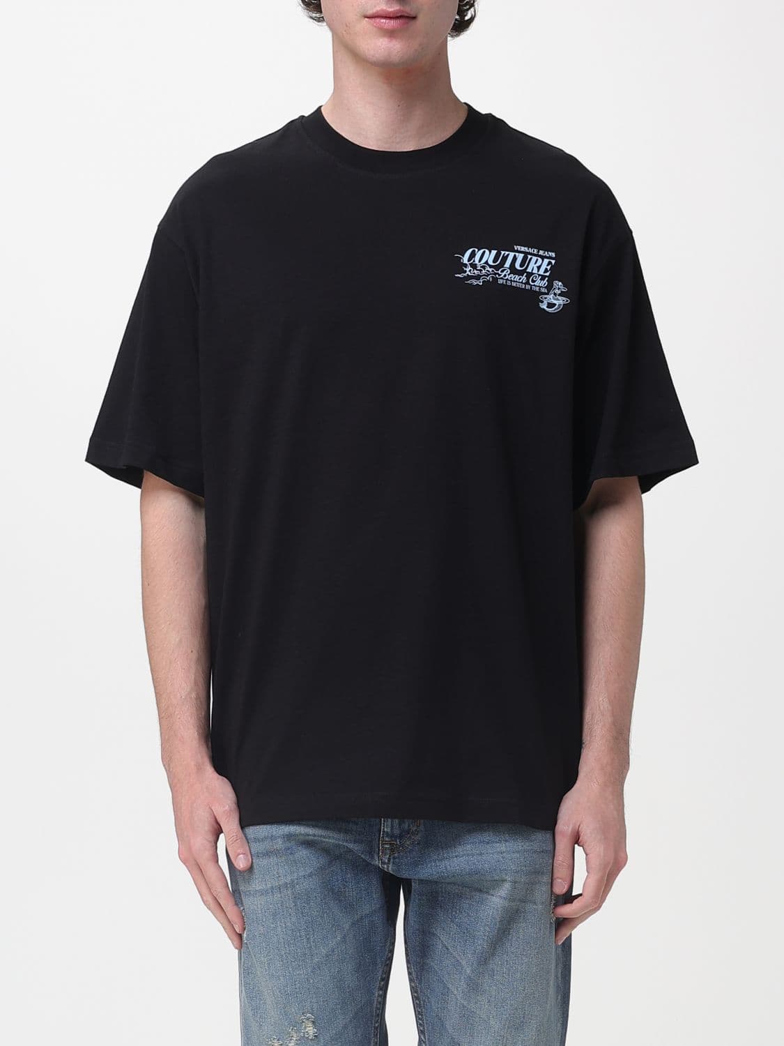 Versace Jeans Couture Oversized Cotton T-shirt with Logo
