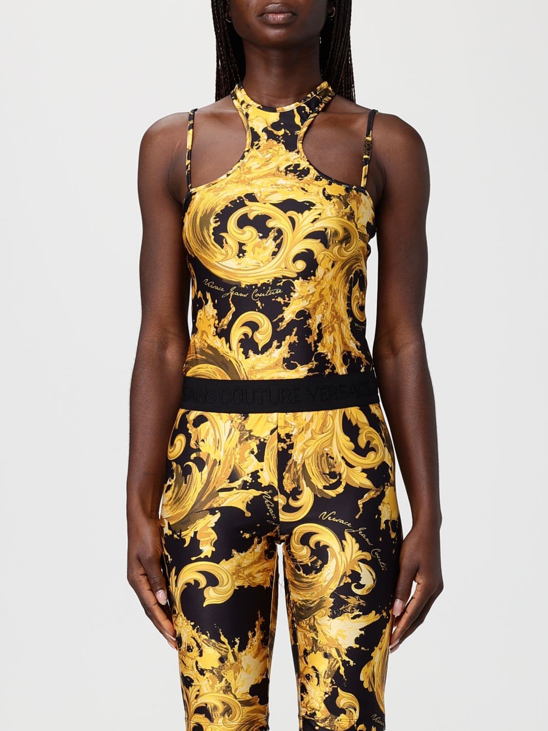 Versace Jeans Couture Printed Jersey Bodysuit