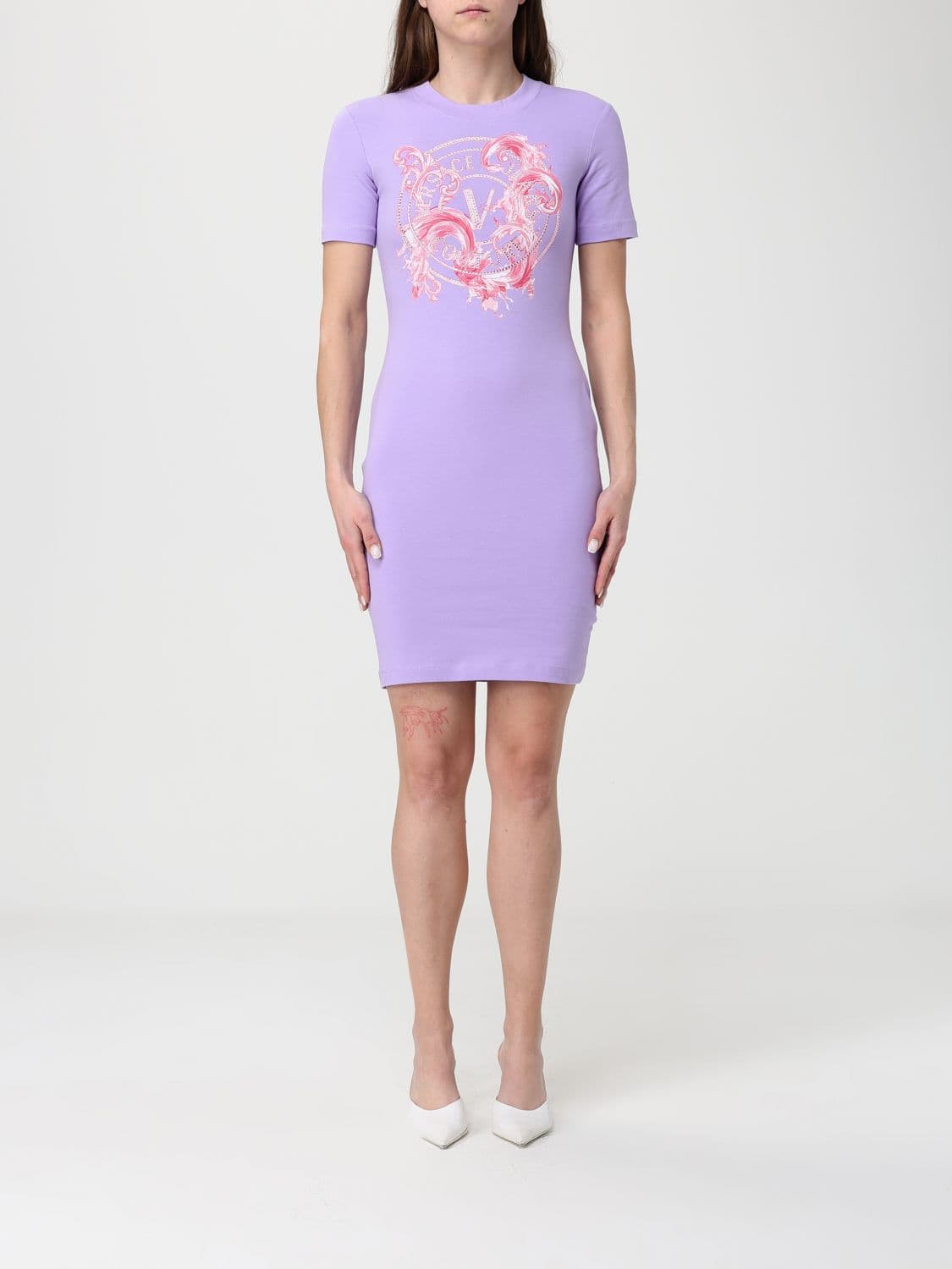 Versace Jeans Couture Stretch Cotton Dress with Logo