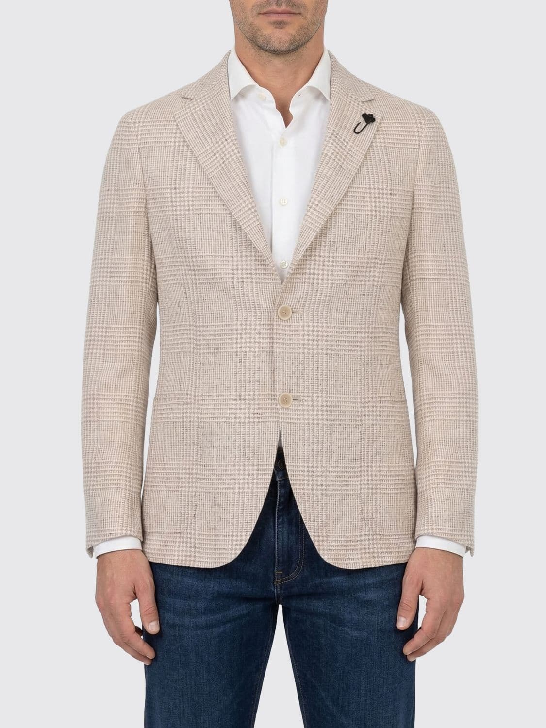 Lardini Single-Breasted Linen Blend Blazer