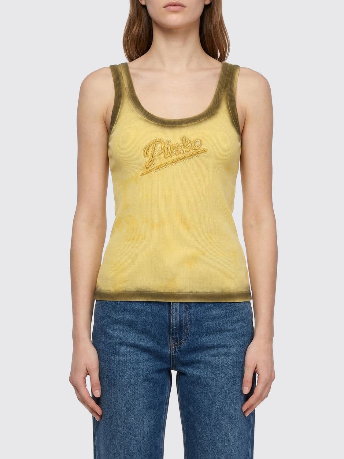 Pinko Stretch Cotton Top with Logo