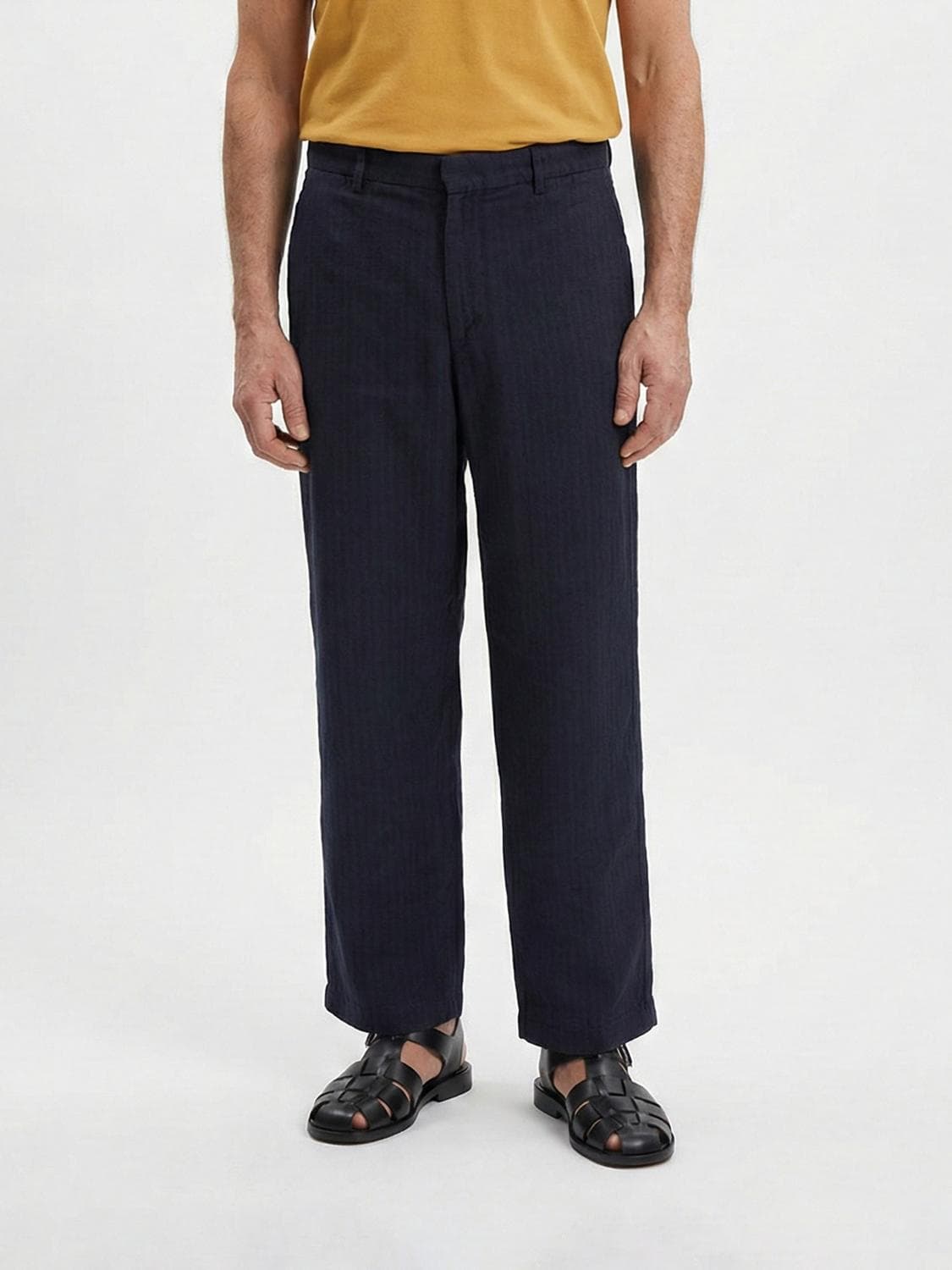 Barena Linen Blend Wide Leg Trousers