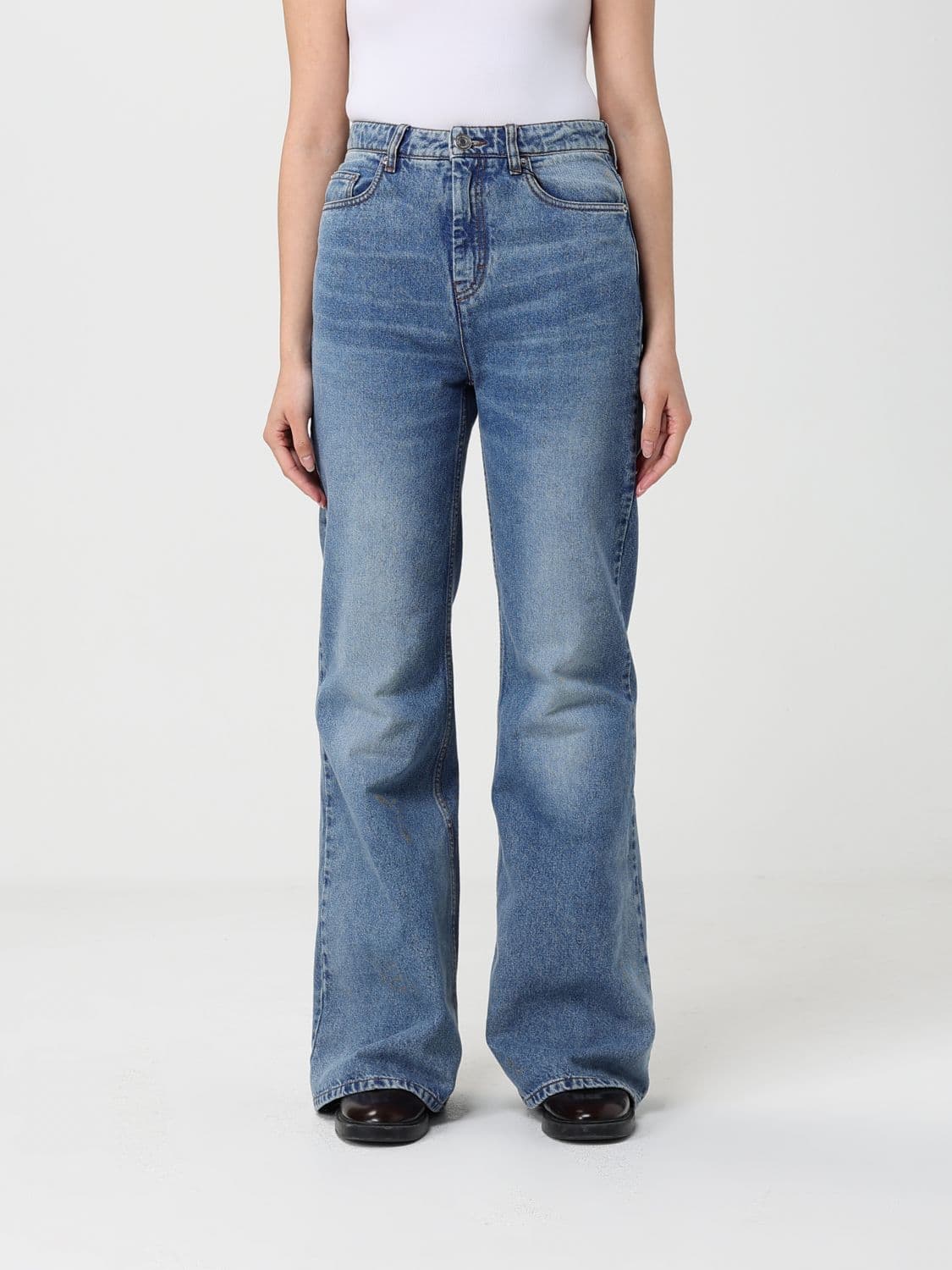 Ami Paris Flared Cotton Denim Jeans