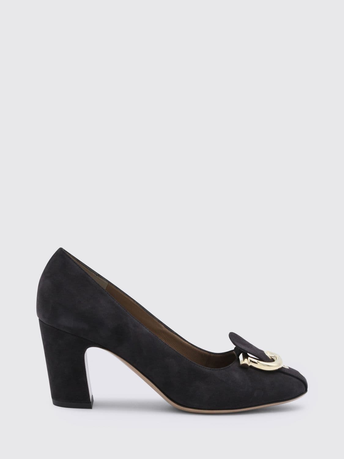 Ferragamo Gancini Suede Pumps