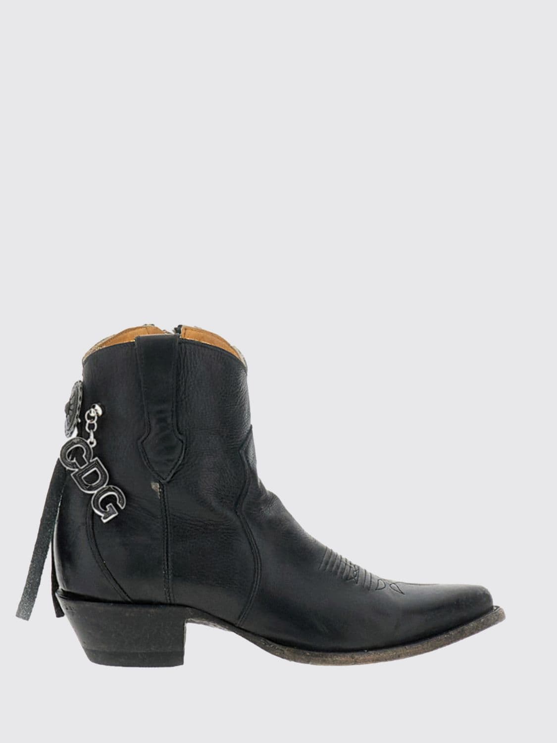 Comme Des Garçons Cracked Leather Ankle Boots