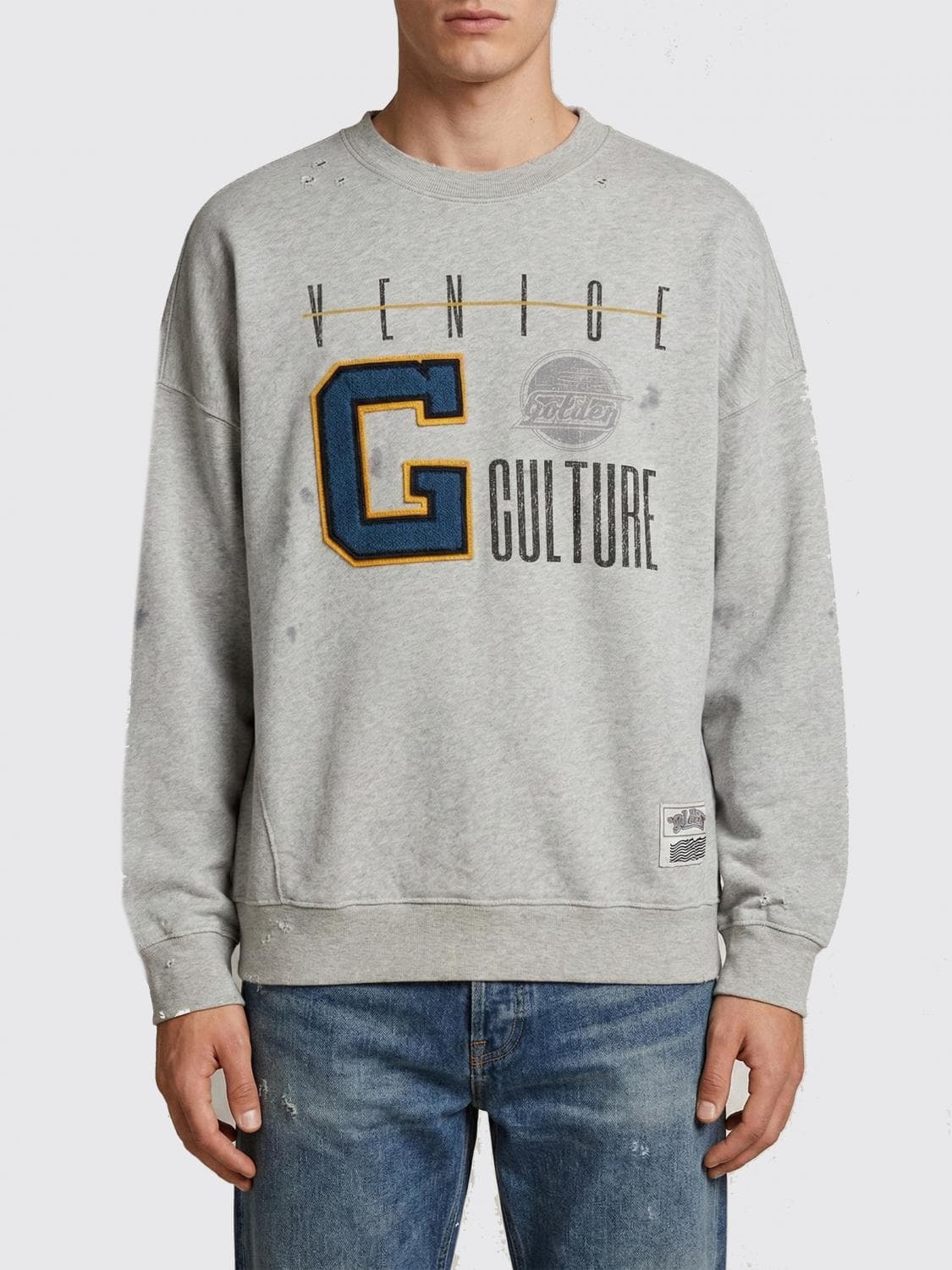 Golden Goose Cotton Crew Neck Sweatshirt with Logo