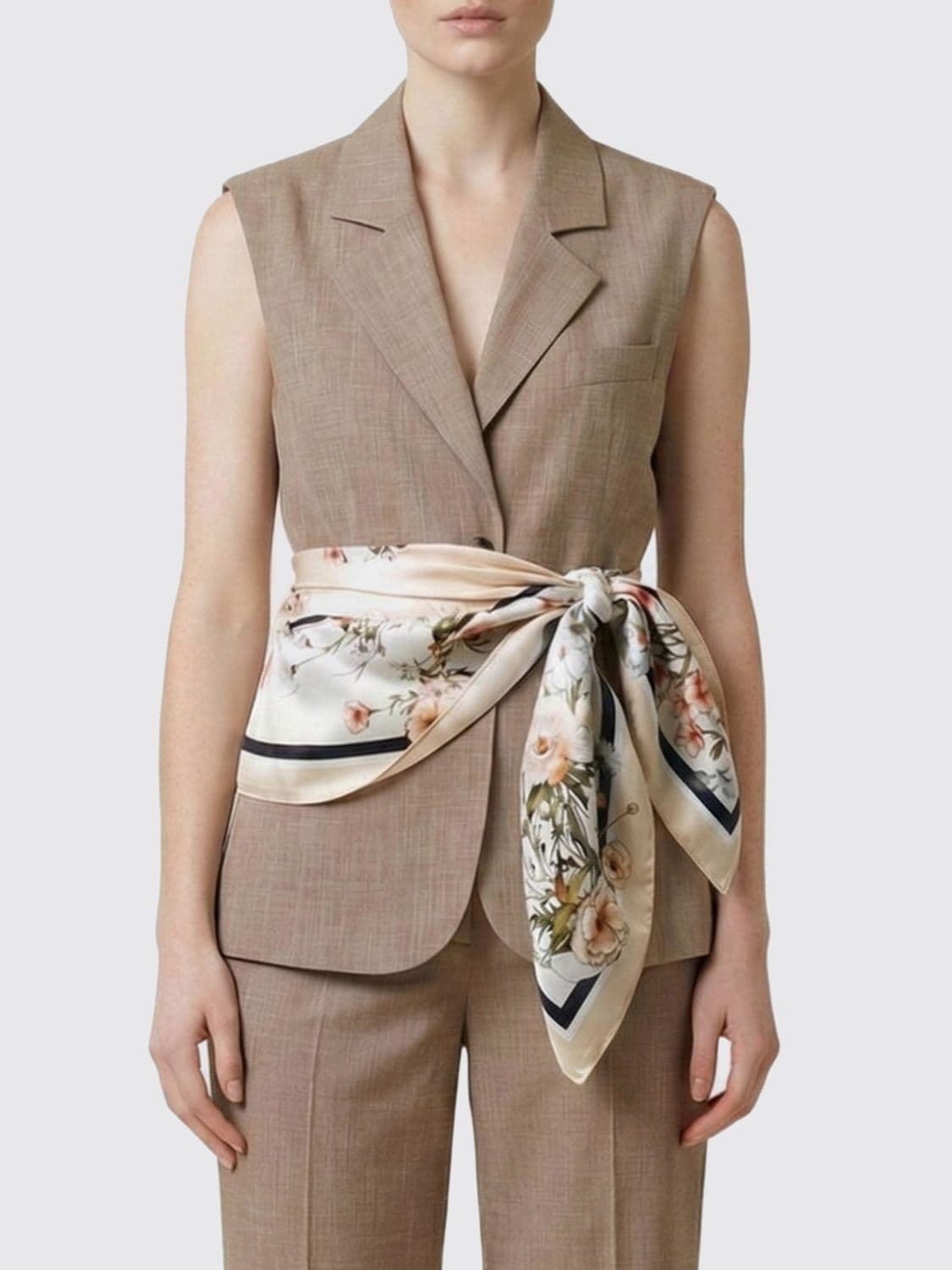 Liu Jo Single-Breasted Tailored Vest with Foulard · M