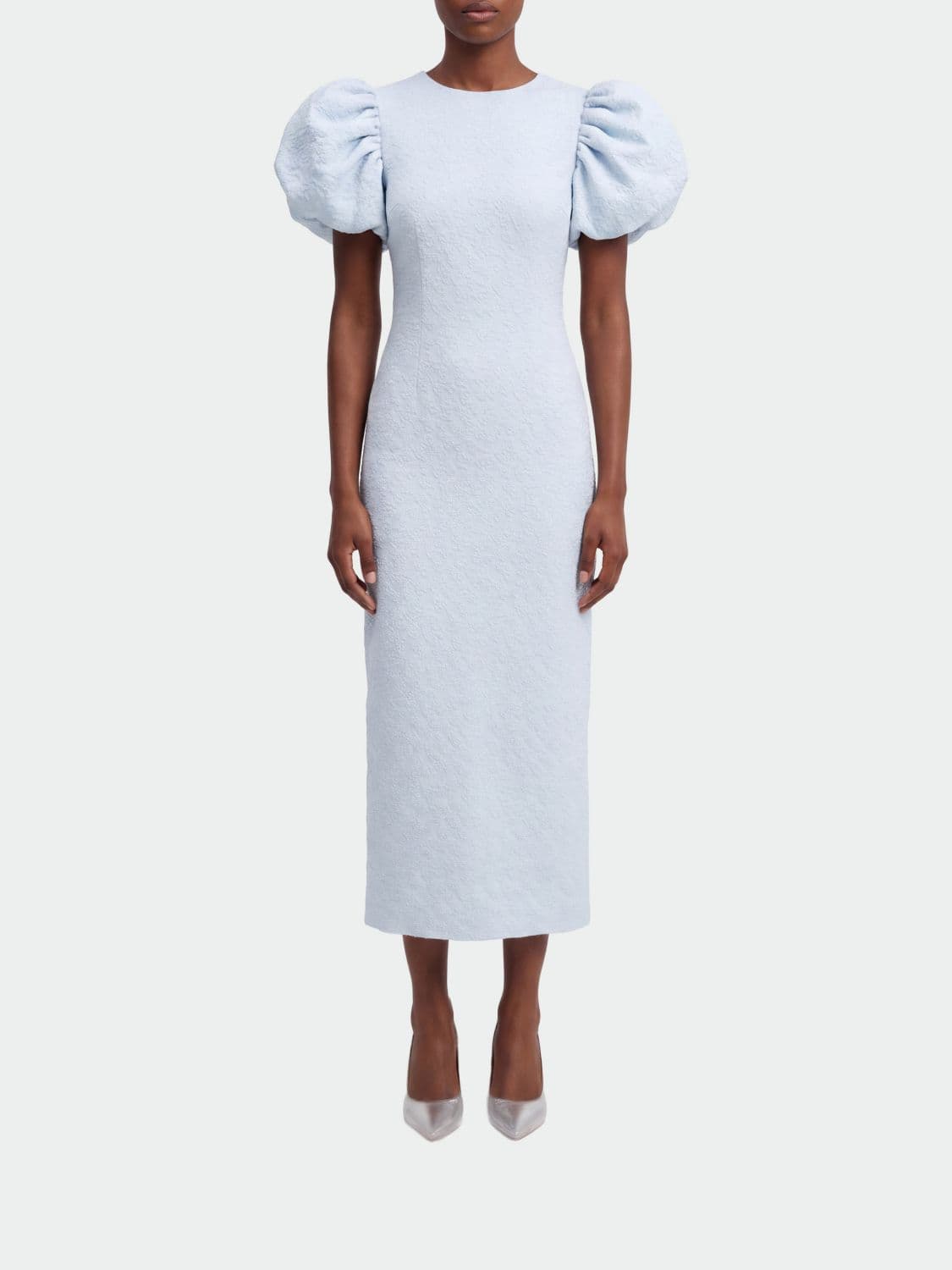 Rotate Floral Print Mesh Midi Dress