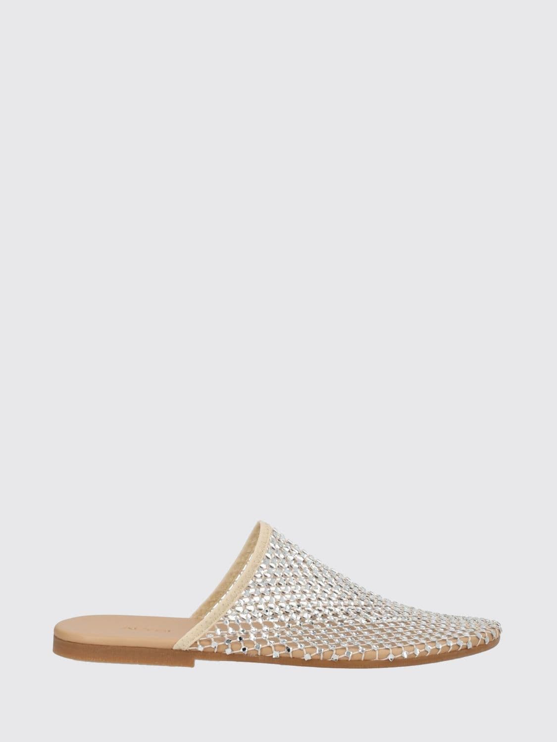Alysi Perforated Nylon Mules with Rhinestones