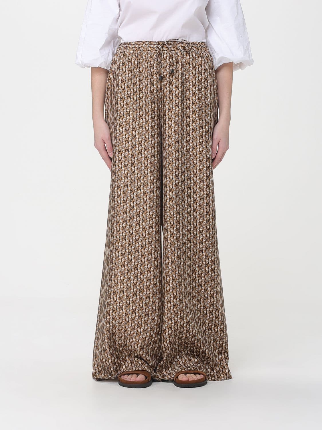 Max Mara Printed Silk Palazzo Trousers