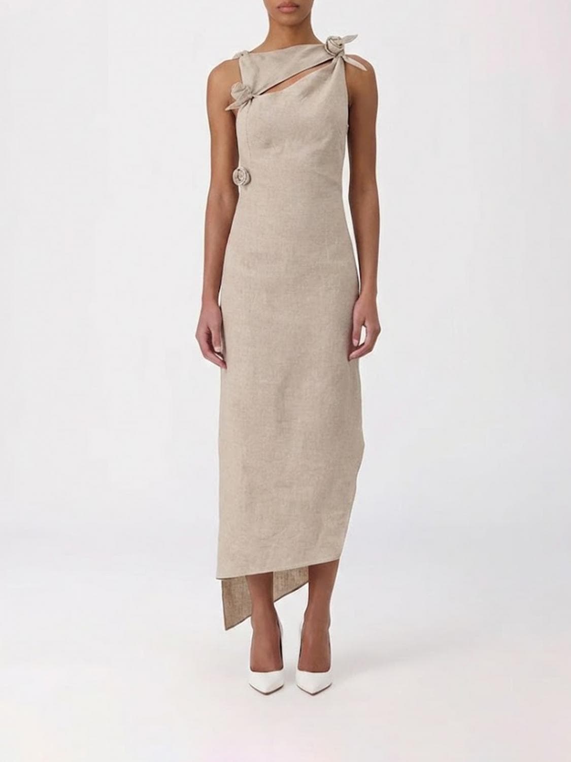 Coperni Asymmetric Linen Dress