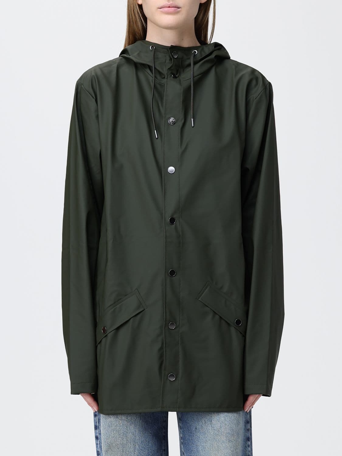 Rains Hooded Waterproof Polyester Raincoat