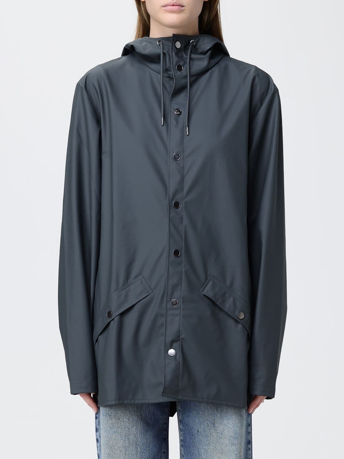 Rains Hooded Waterproof Polyester Raincoat