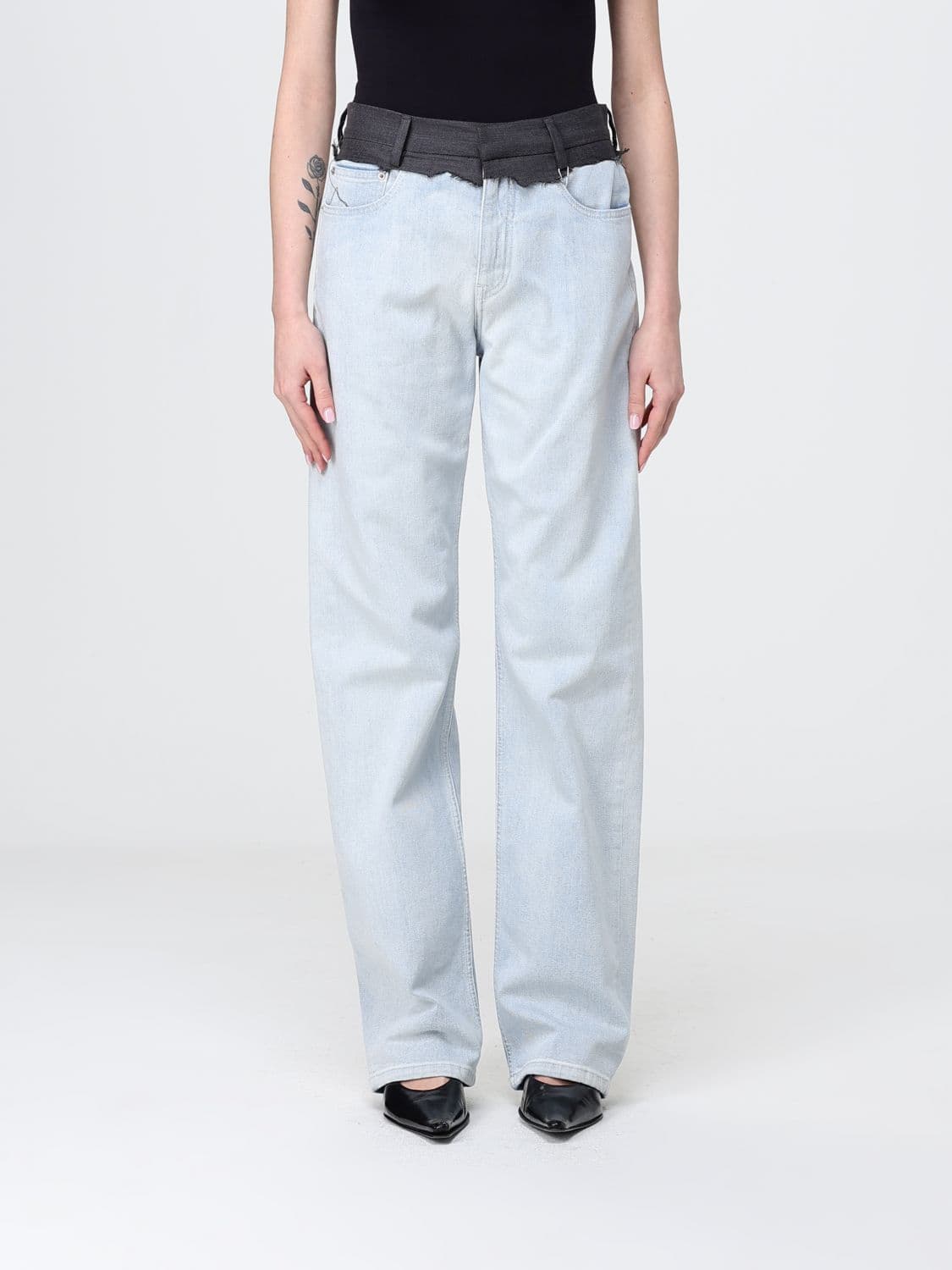 Mm6 Maison Margiela Denim Wide Leg Jeans