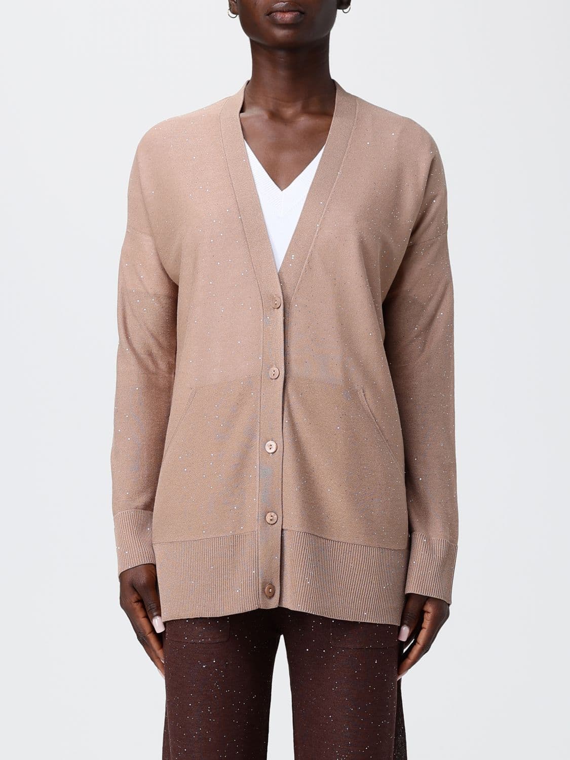 Kangra Viscose Blend Cardigan with Sequins