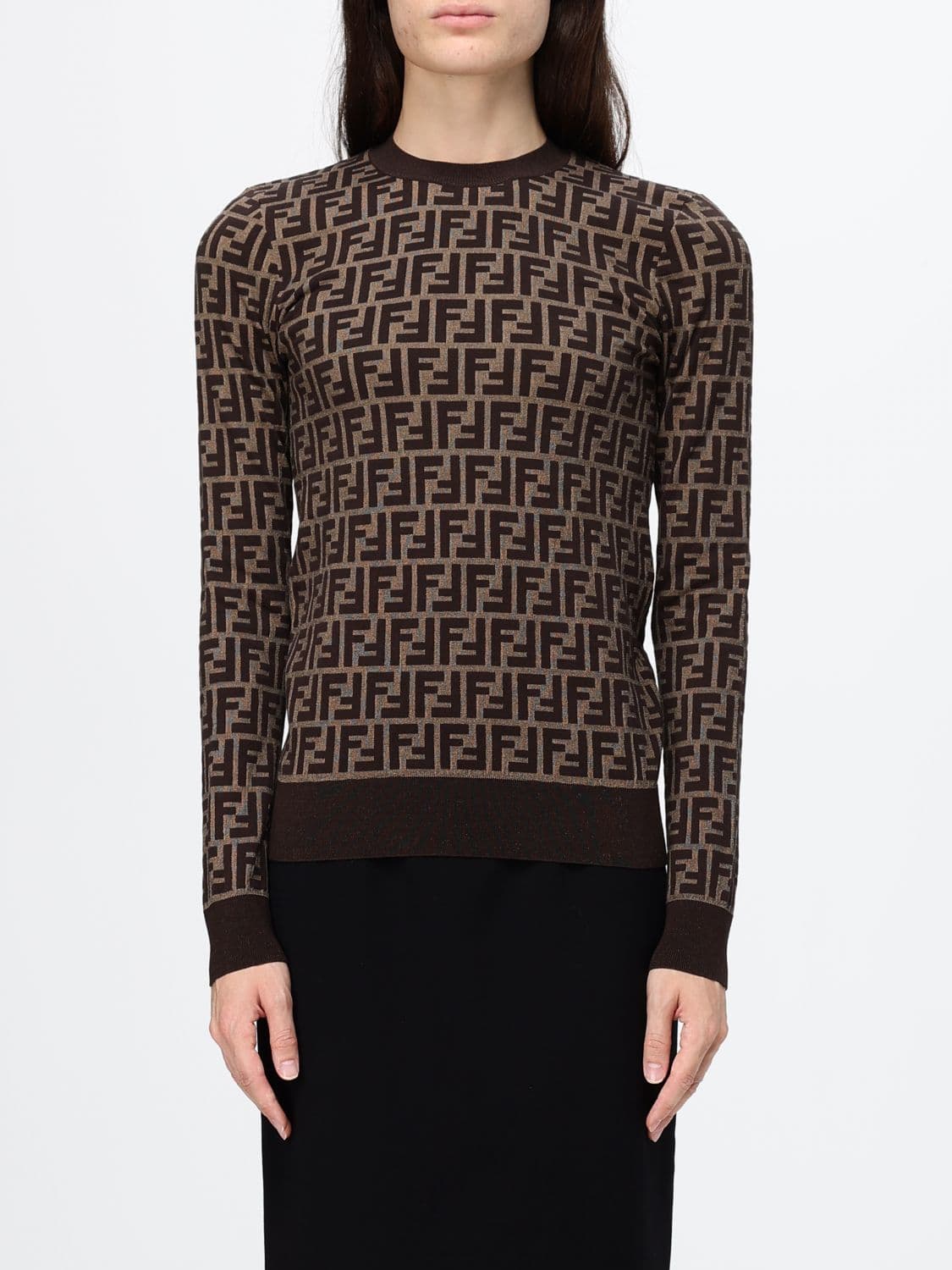 Fendi Sweater Woman color Tobacco