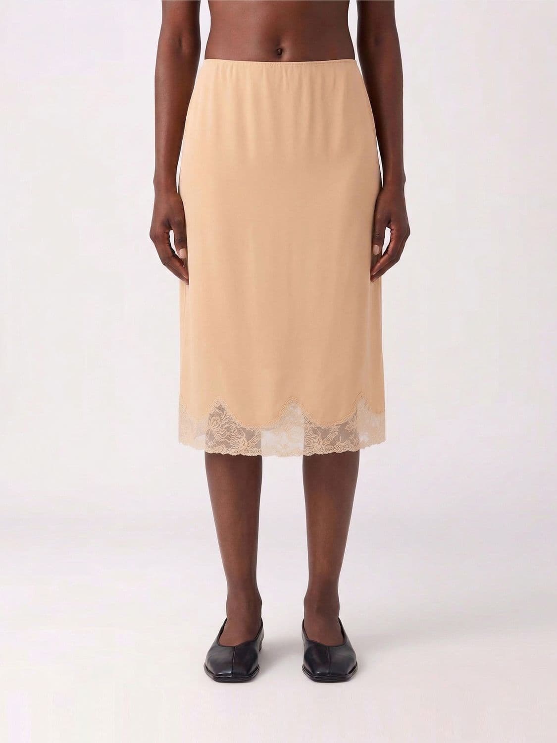 Saint Laurent Silk and Lace Skirt