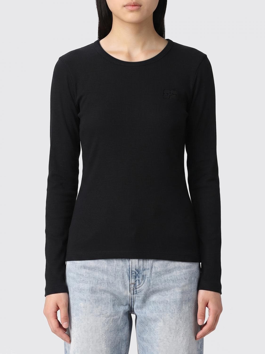 Ganni Cotton Crew Neck T-shirt