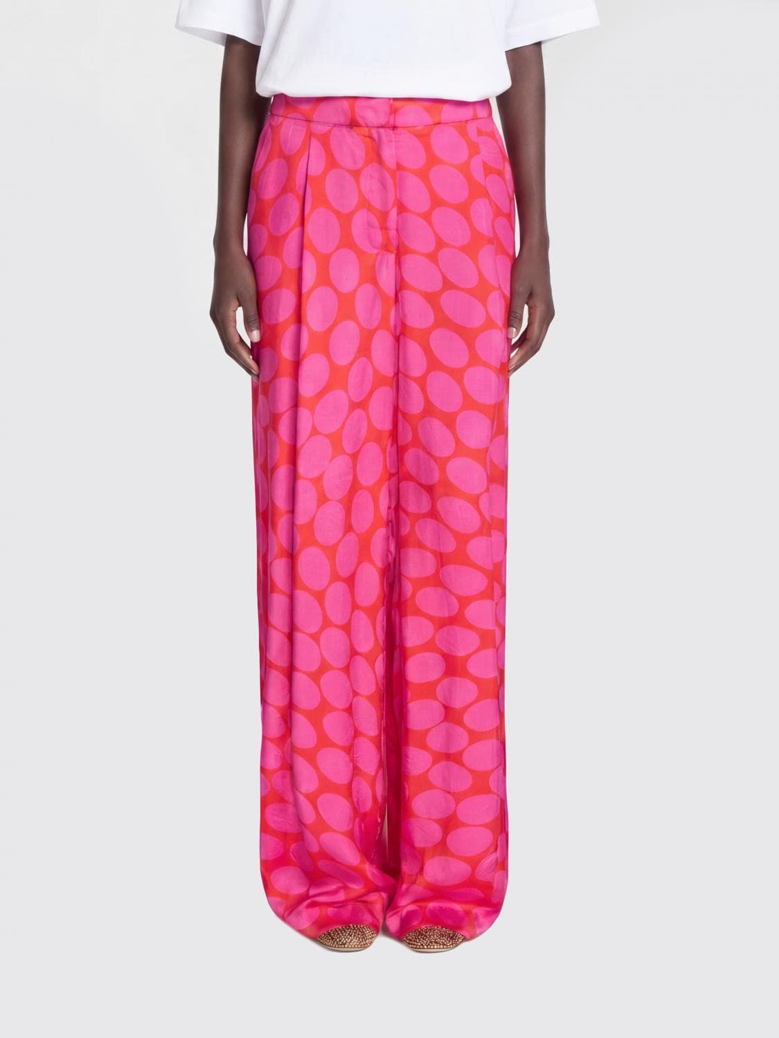 Dries Van Noten Printed Viscose Palazzo Trousers