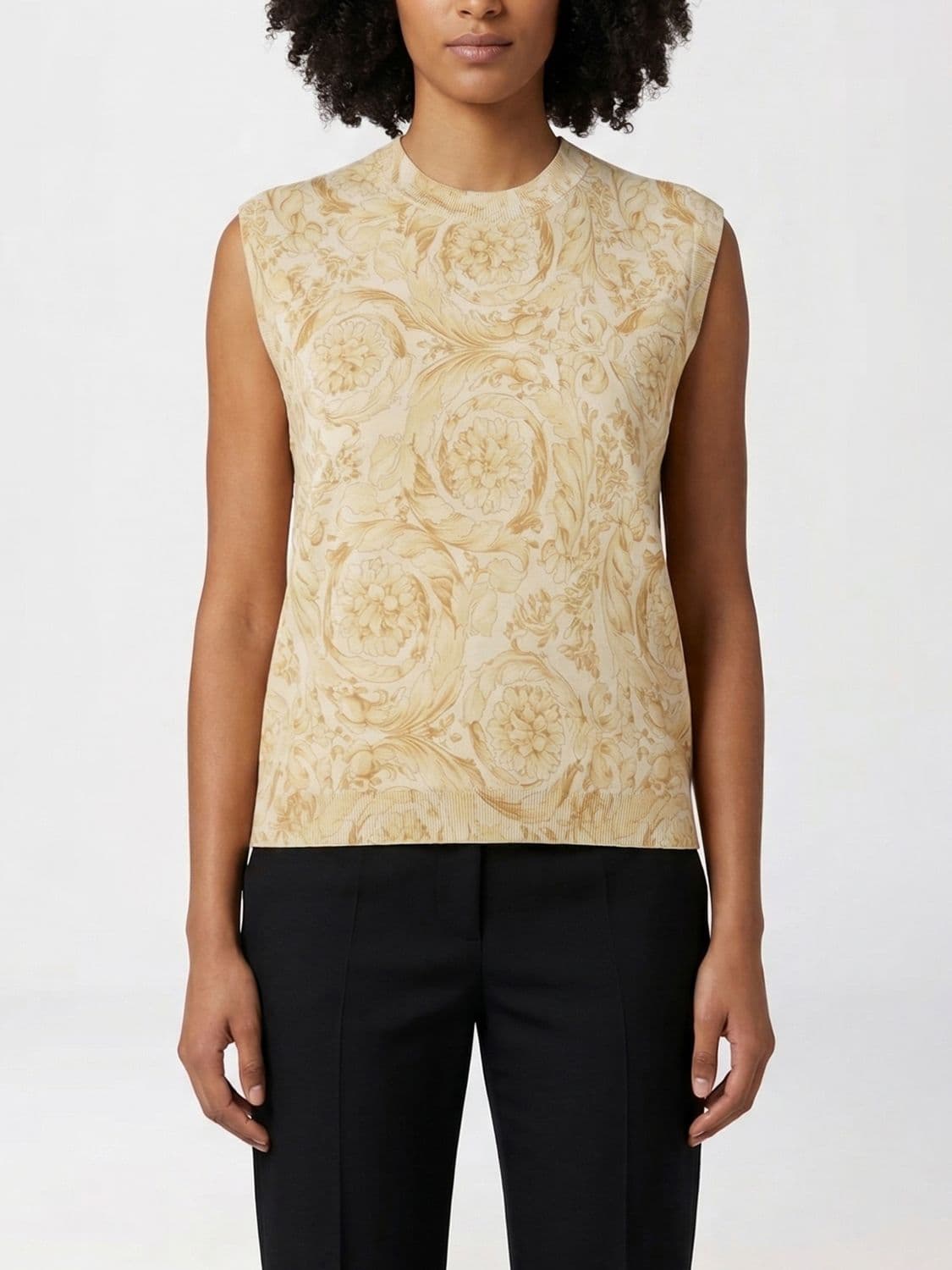 Versace Baroque Print Silk Top