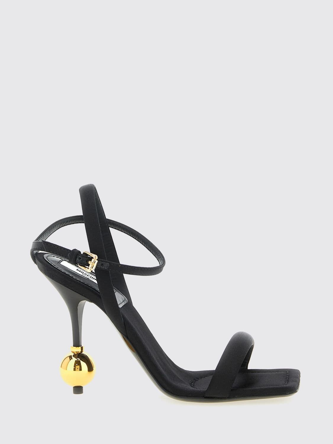 Moschino Couture Satin Sandal with Sculptural Heel