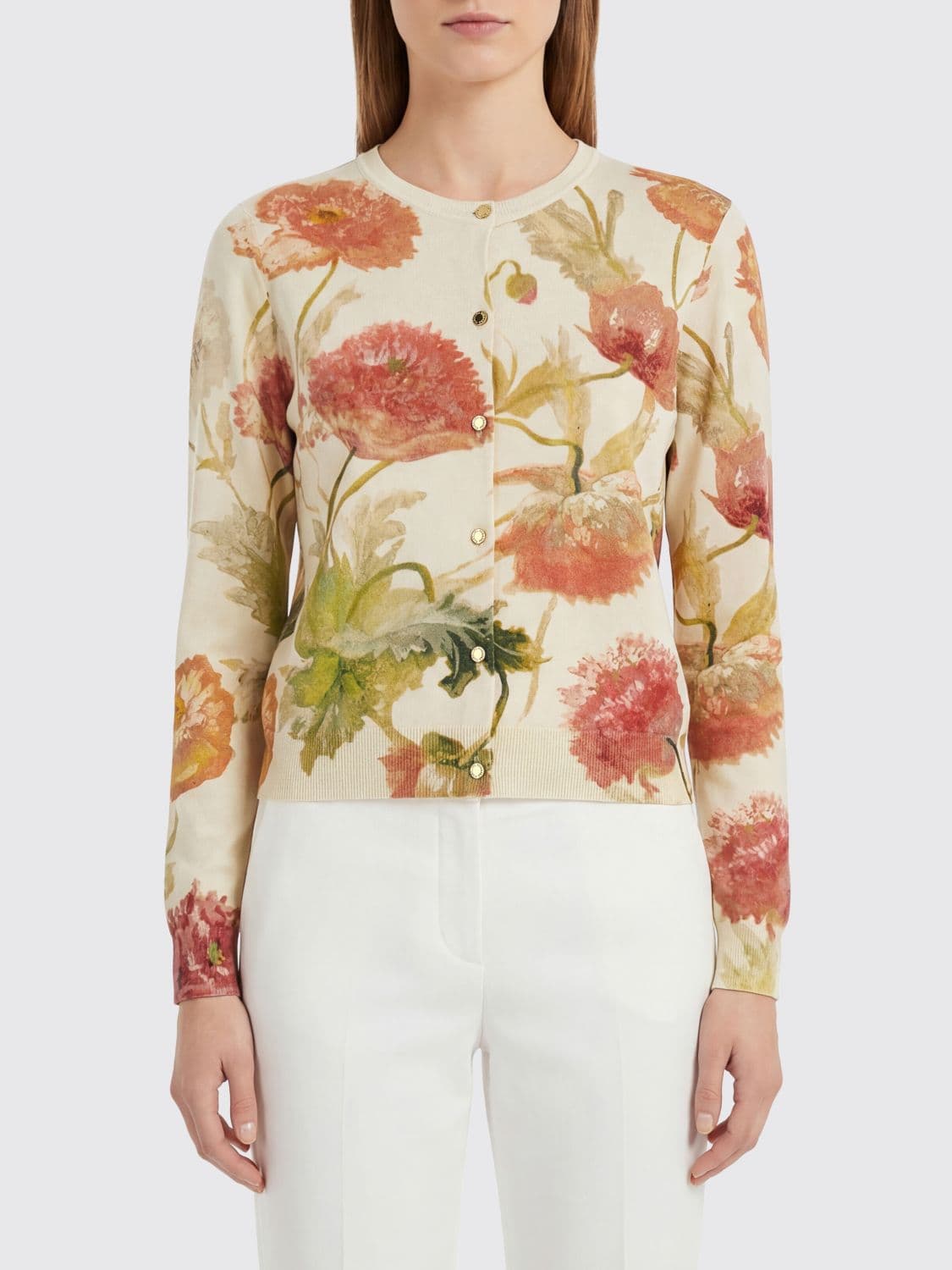 Carolina Herrera Floral Cotton and Silk Cardigan