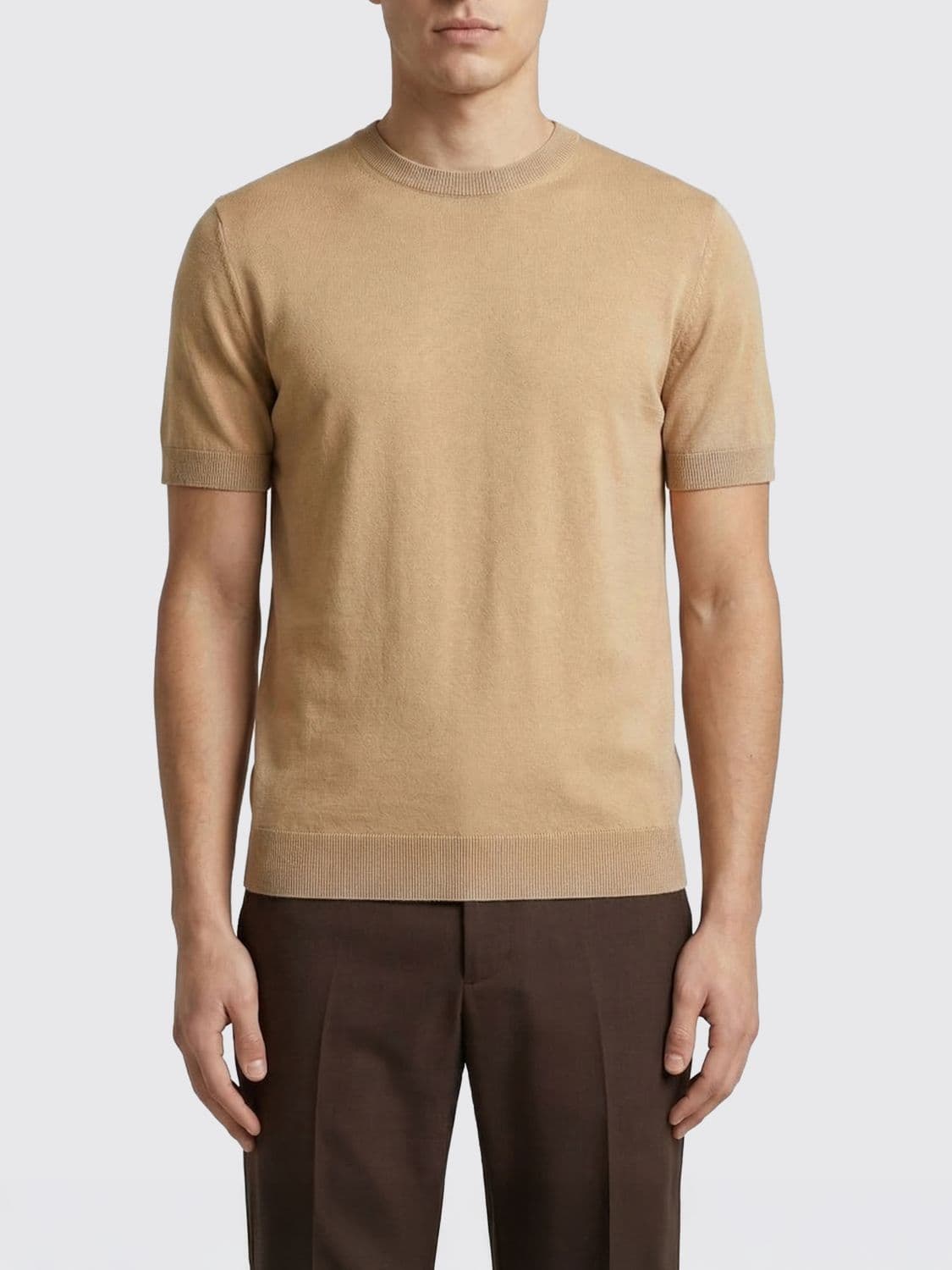 Zanone Linen and Cotton Crew Neck Pullover