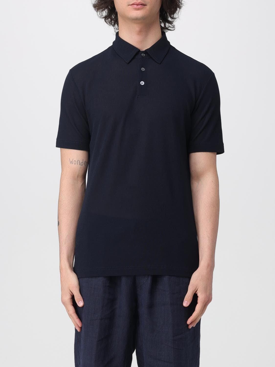 Zanone Cotton Knit Polo Shirt