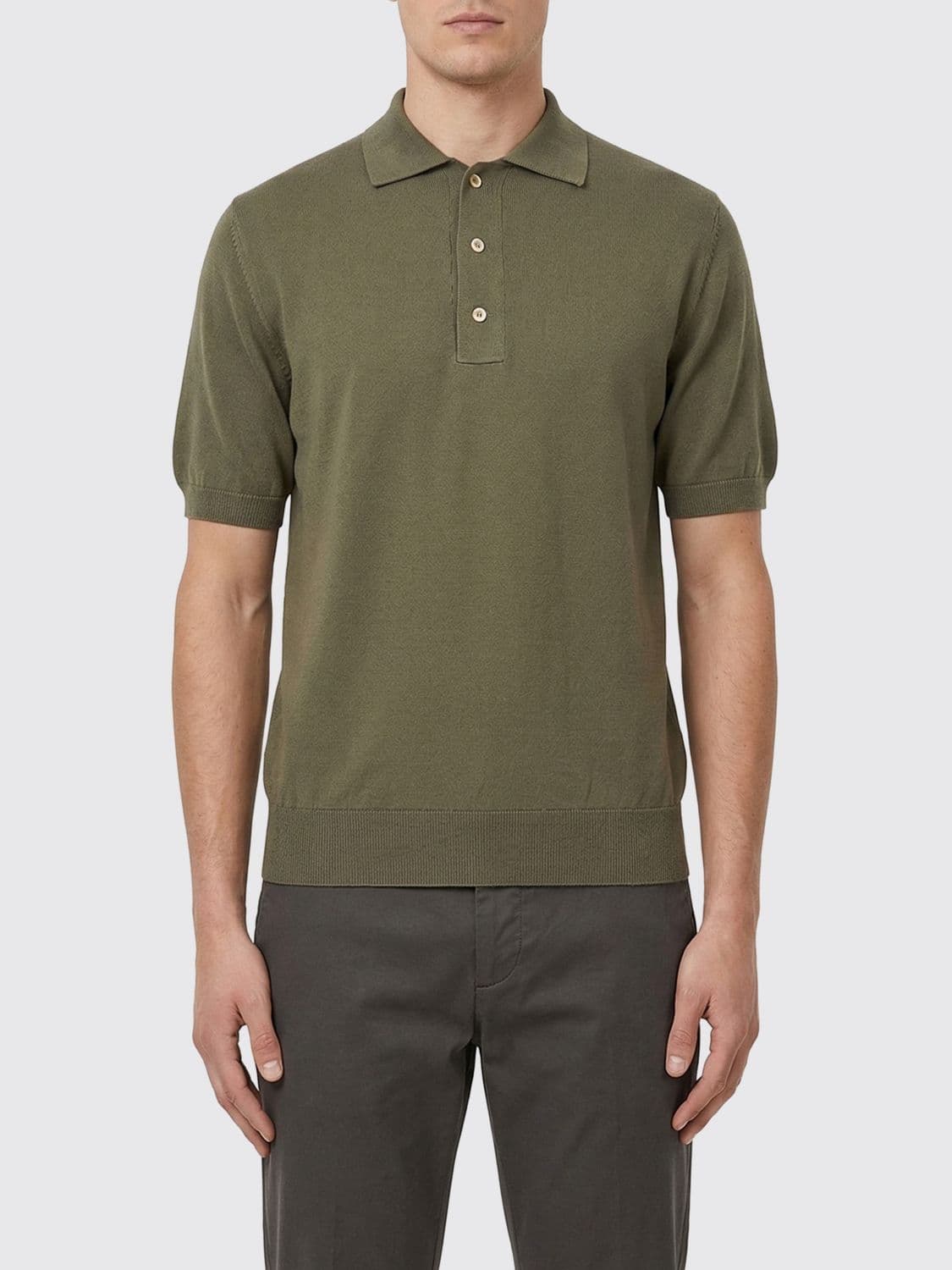 Zanone Cotton Knit Polo Shirt