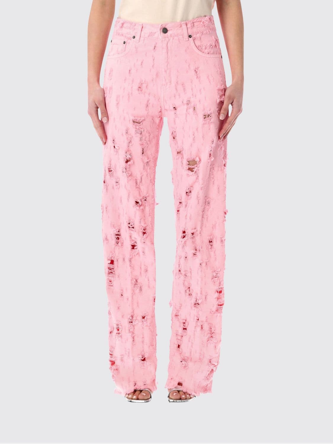 Haikure Wide-Leg Distressed Denim Jeans