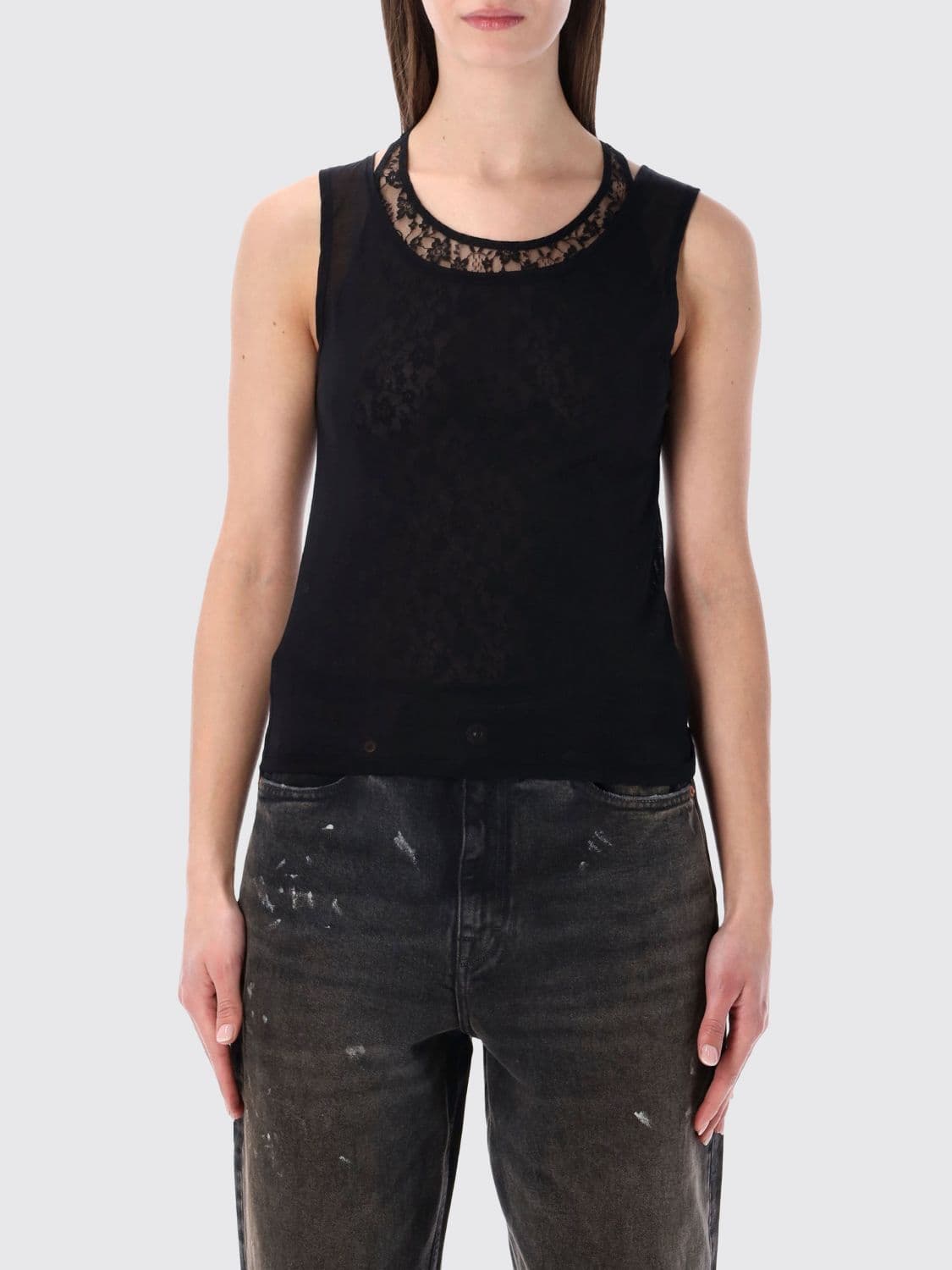 Our Legacy Cotton Blend Top with Lace Inserts