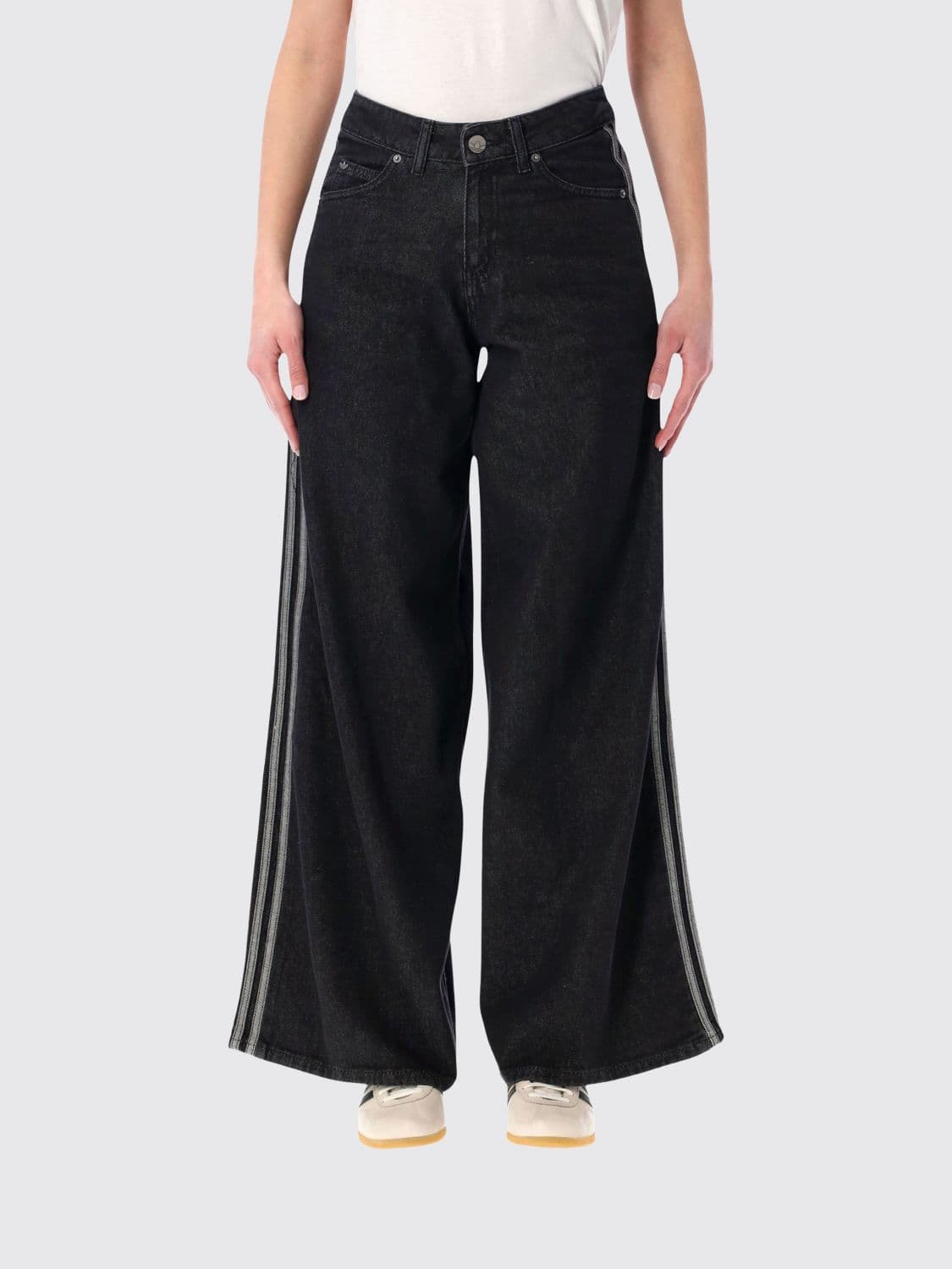 Adidas Originals Wide Leg Cotton Denim Jeans