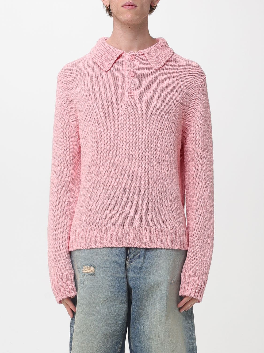 Sunflower Cotton And Linen Knit Polo Shirt