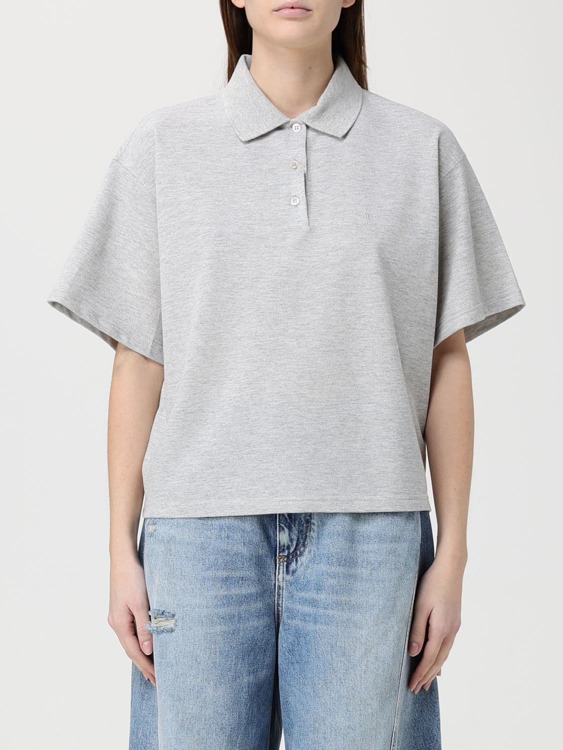 Saint Laurent Cotton Blend Polo Shirt
