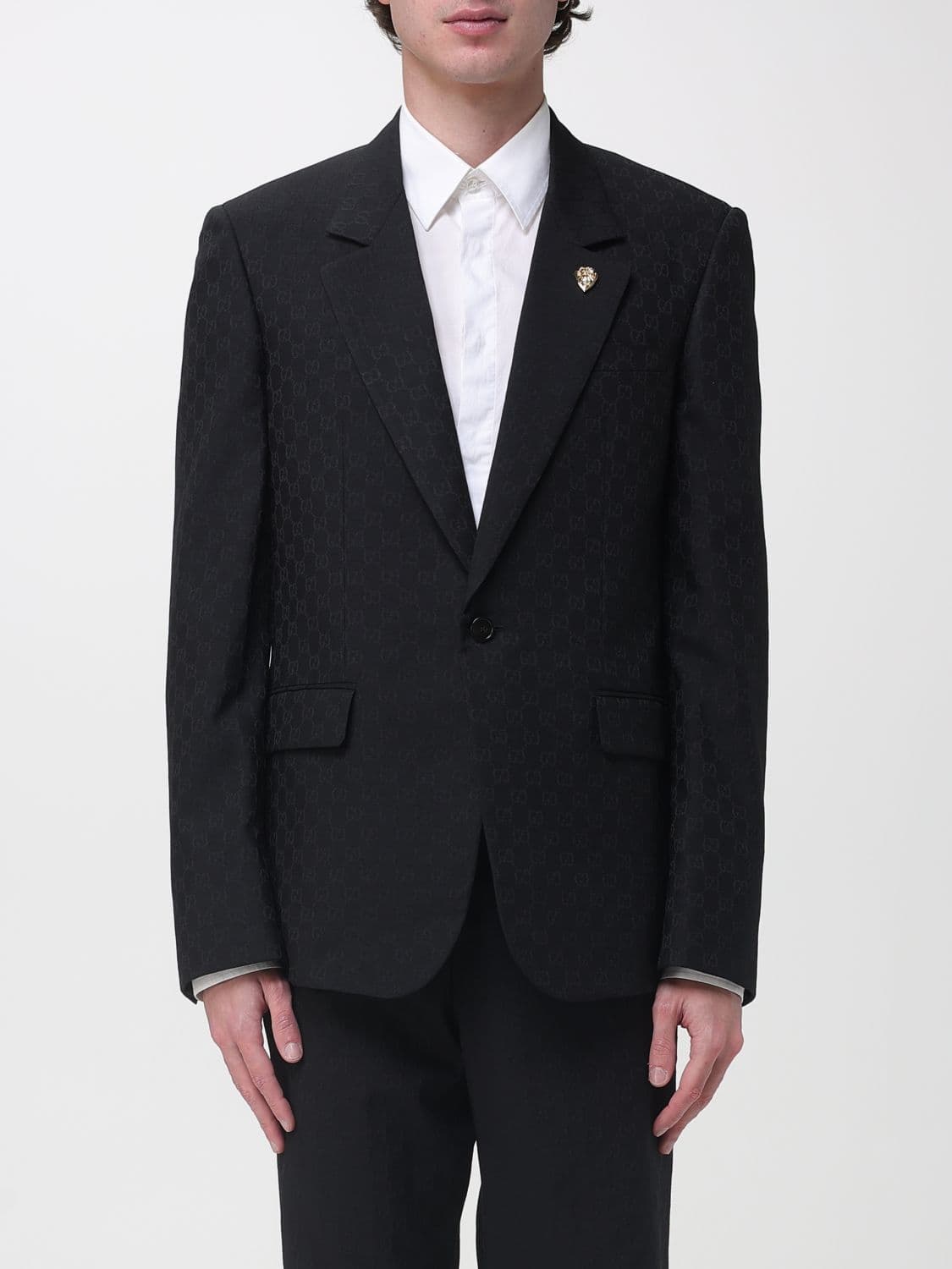 Gucci Single Breasted Wool Blend Blazer