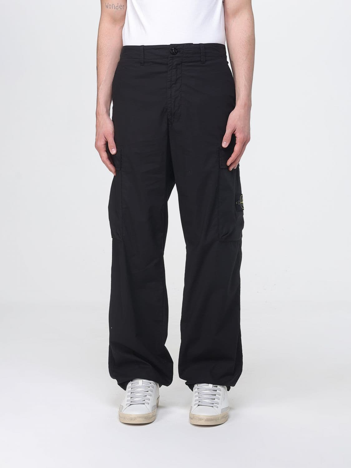 Stone Island Cotton Canvas Cargo Trousers