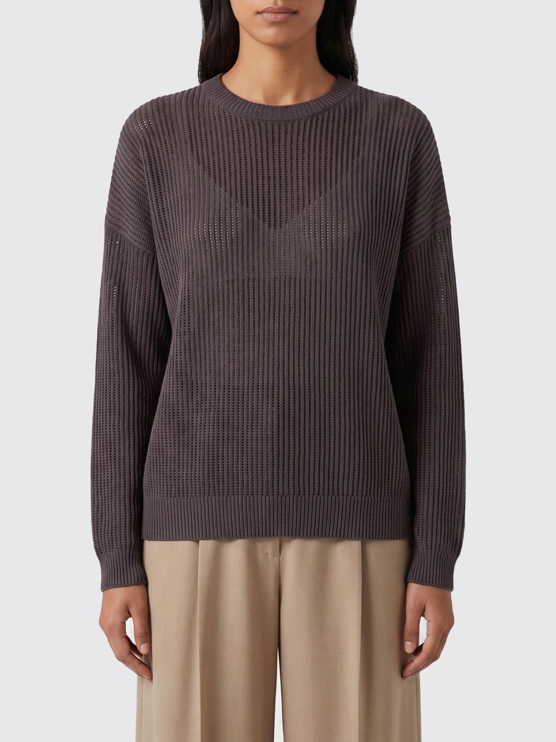 Brunello Cucinelli Cotton Blend Crew Neck Sweater