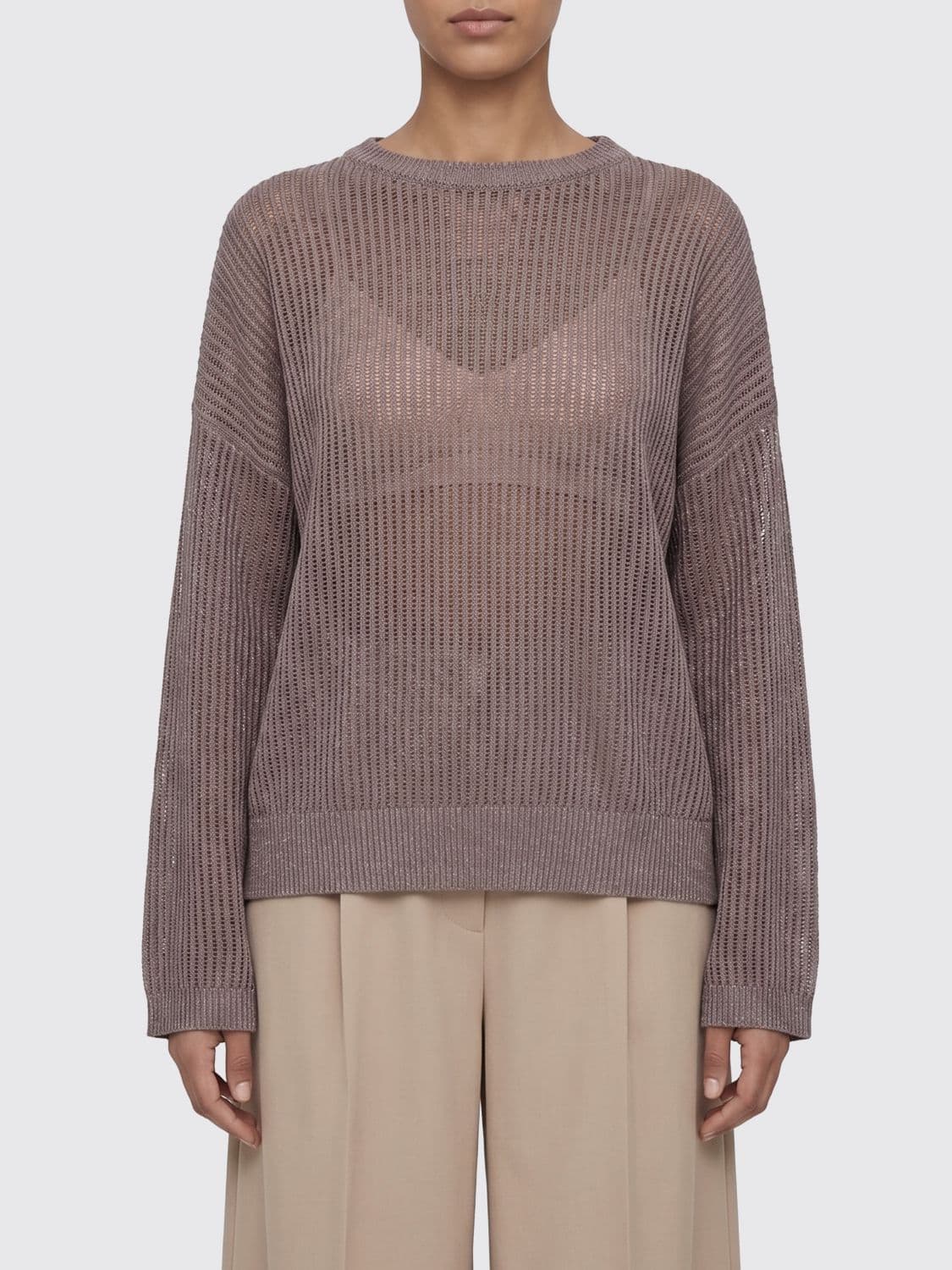 Brunello Cucinelli Cotton Blend Crew Neck Sweater · L
