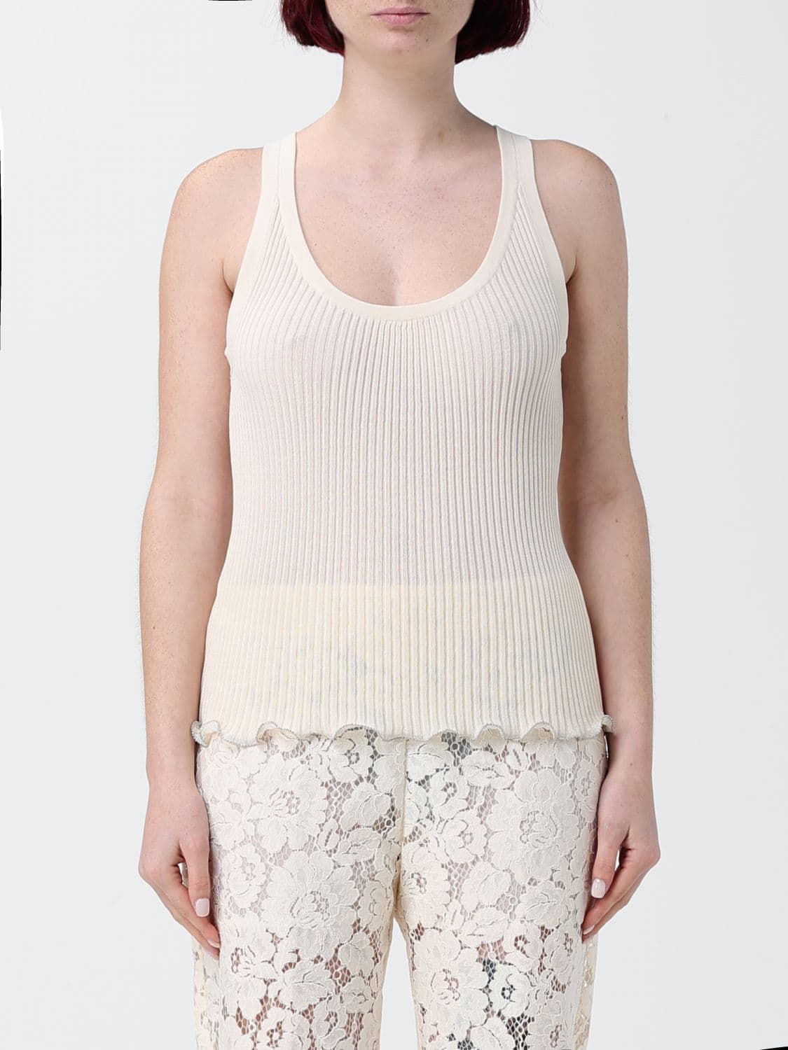 Pinko Ribbed Cotton Blend Top