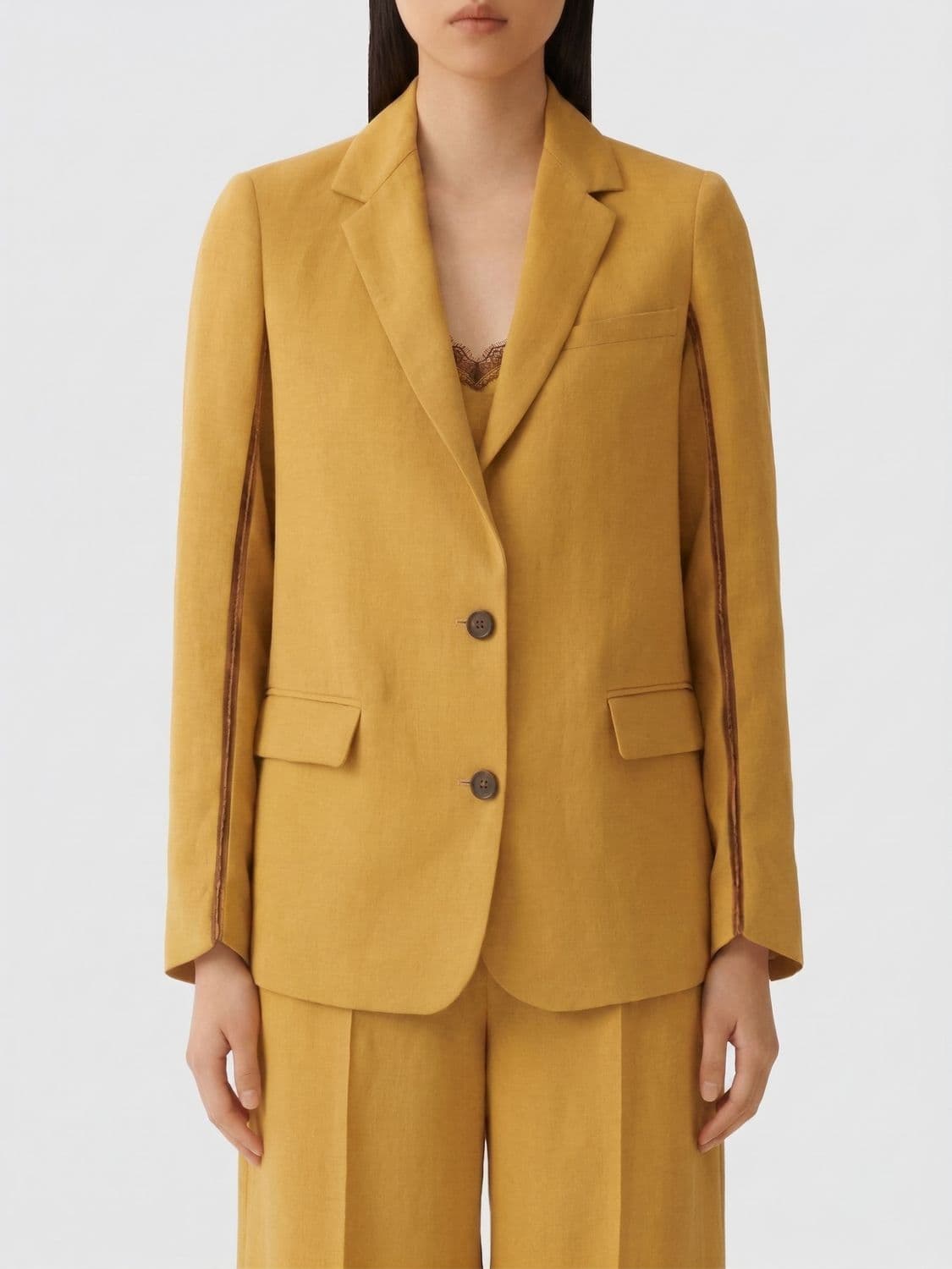 Fabiana Filippi Linen Blend Single Breasted Blazer · 40