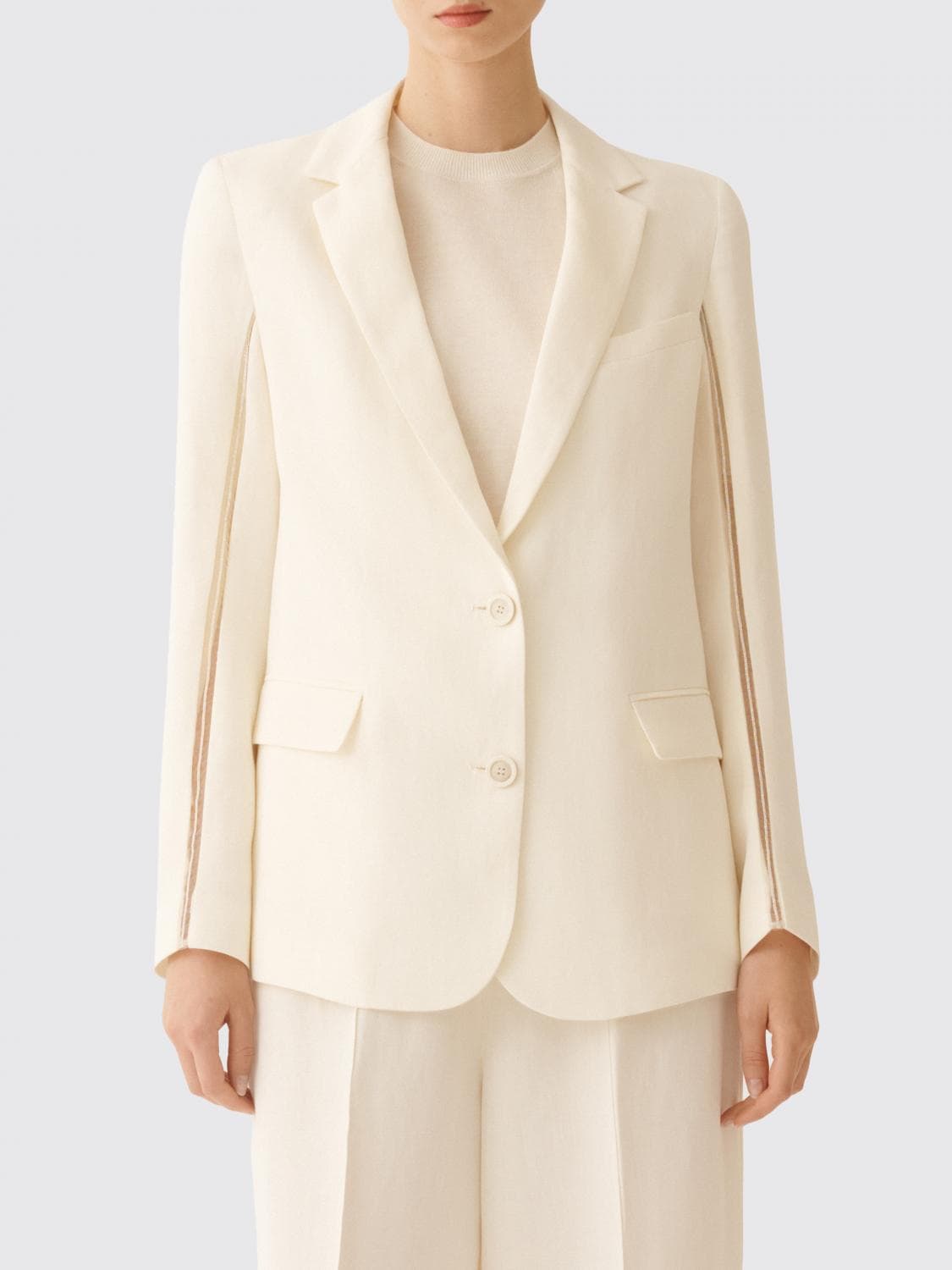 Fabiana Filippi Linen Blend Single Breasted Blazer