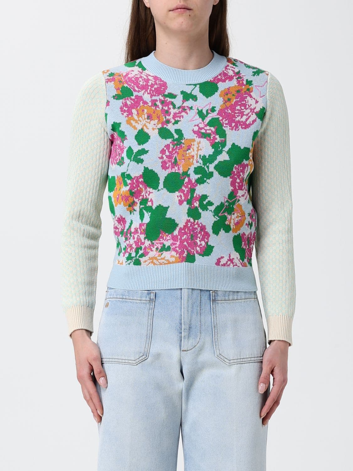 Kenzo Floral Wool Blend Crew Neck Sweater
